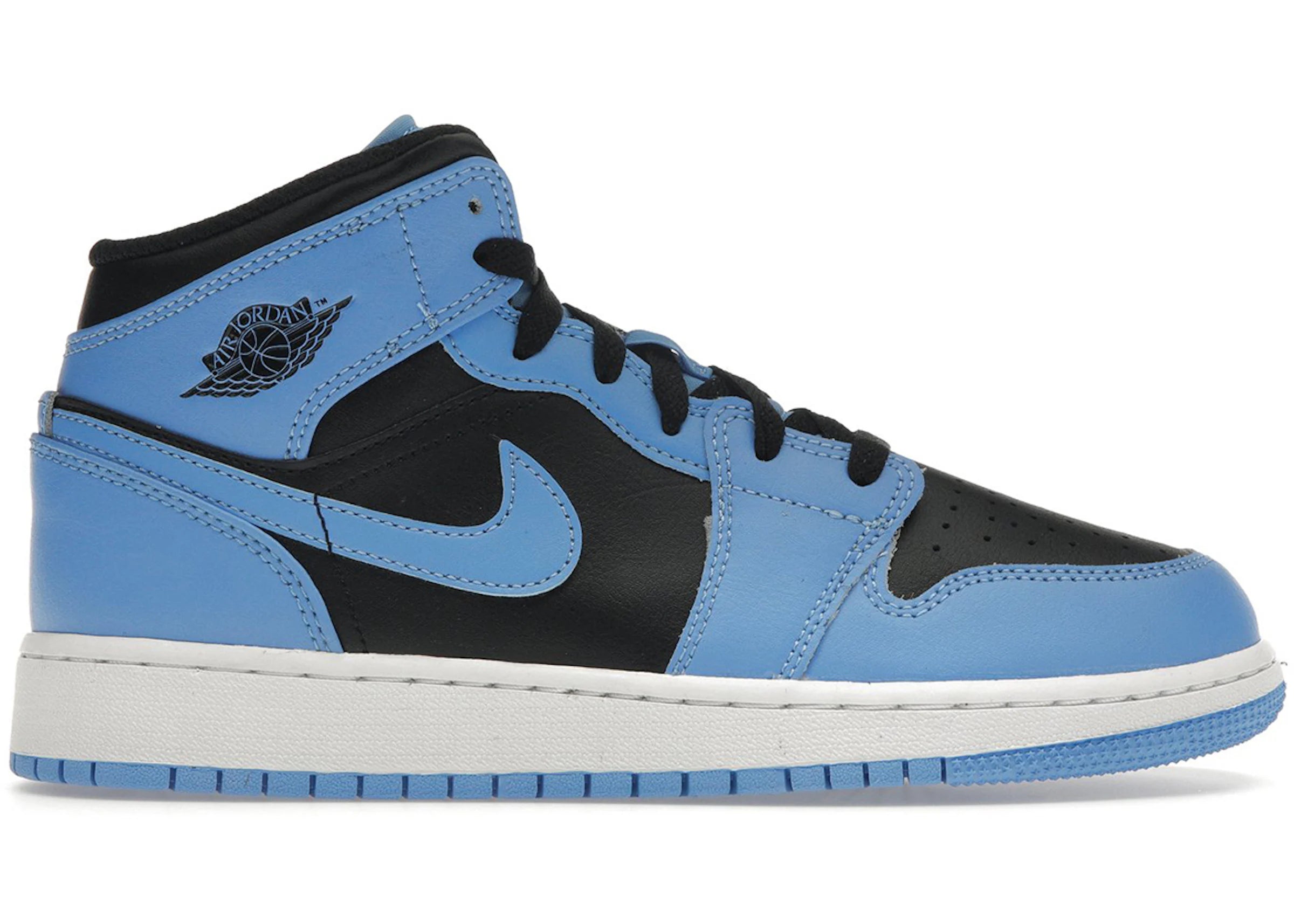 AIR JORDAN 1 MID (GS) UNIVERSITY BLUE/BLACK-WHITE SIZE 6.5Y