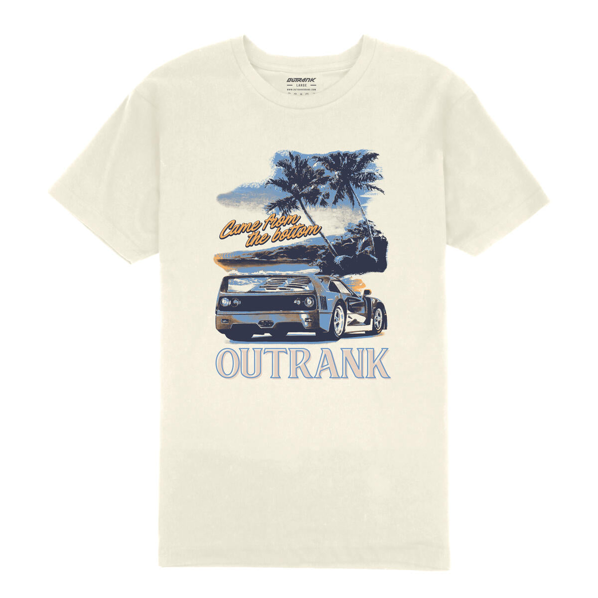 OUTRANK "CAME FROM THE BOTTOM" TEE VINTAGE WHITE