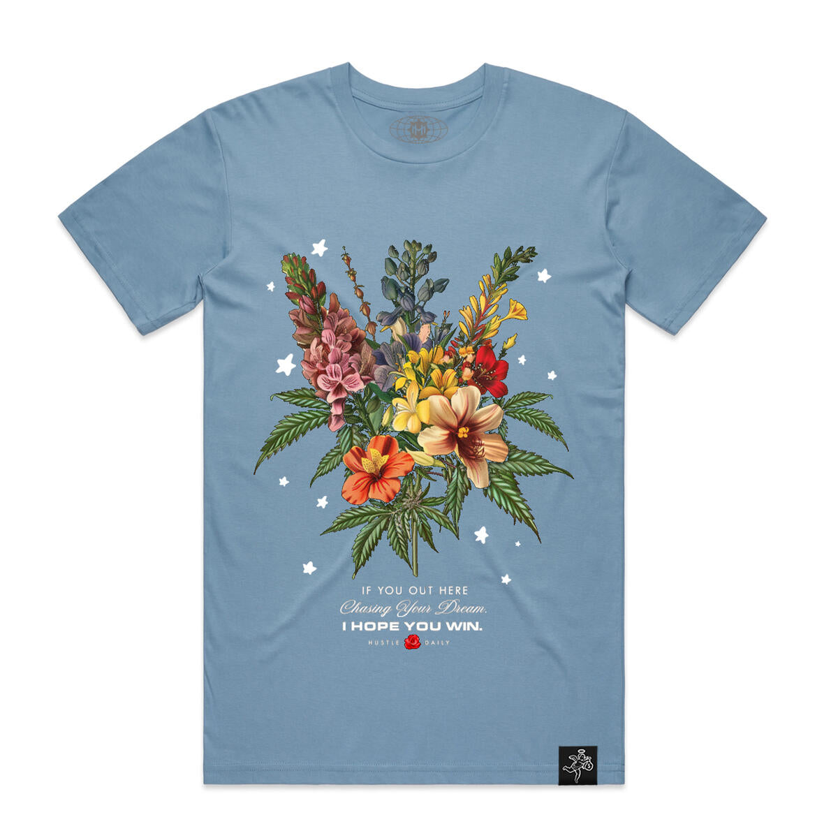 HASTA MUERTE "CHASE FLOWERS STARS" TEE CAROLINA BLUE