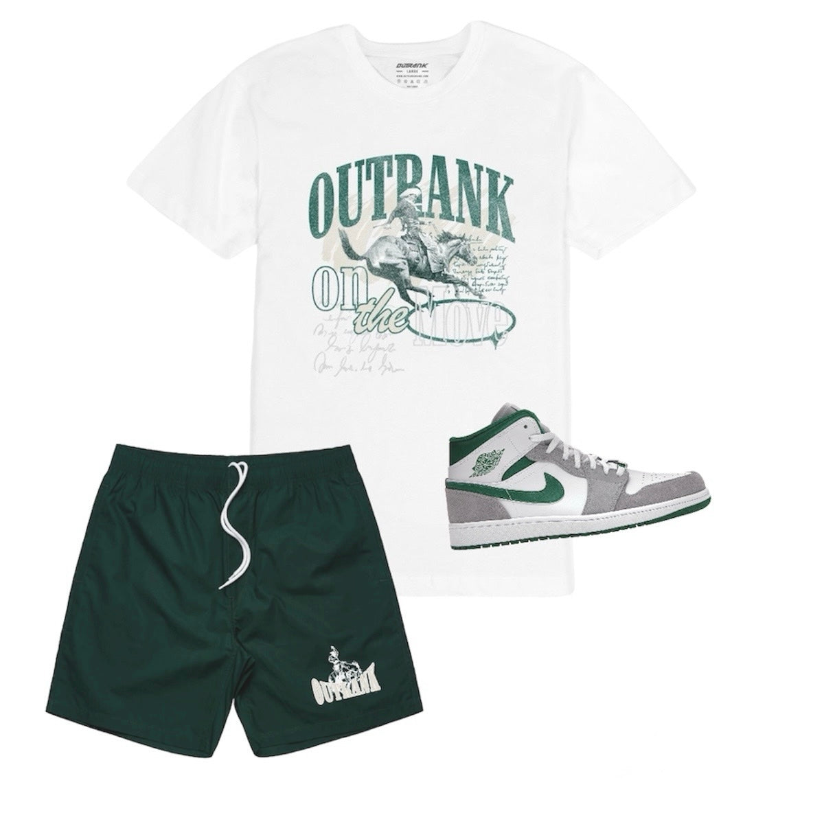 OUTRANK "ON OUR WAY UP" TEE WHITE