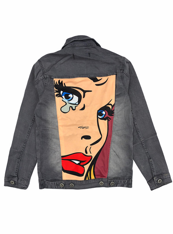 Focus Jacket Comic  Denim Jacket Grey