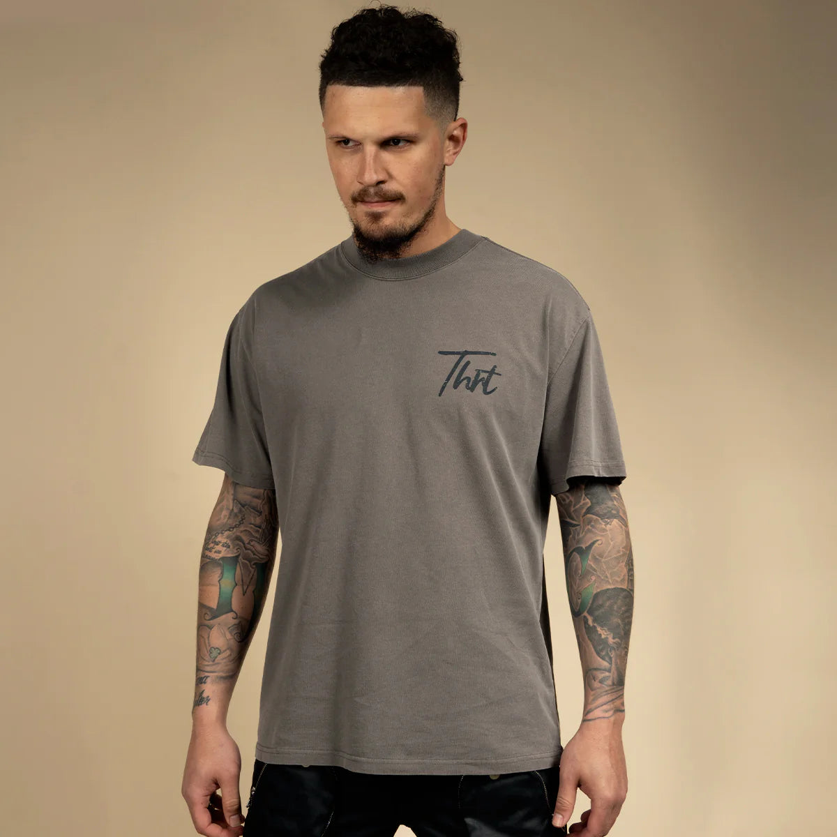 THRT DENIM "CHANCE" TEE FADED GREY