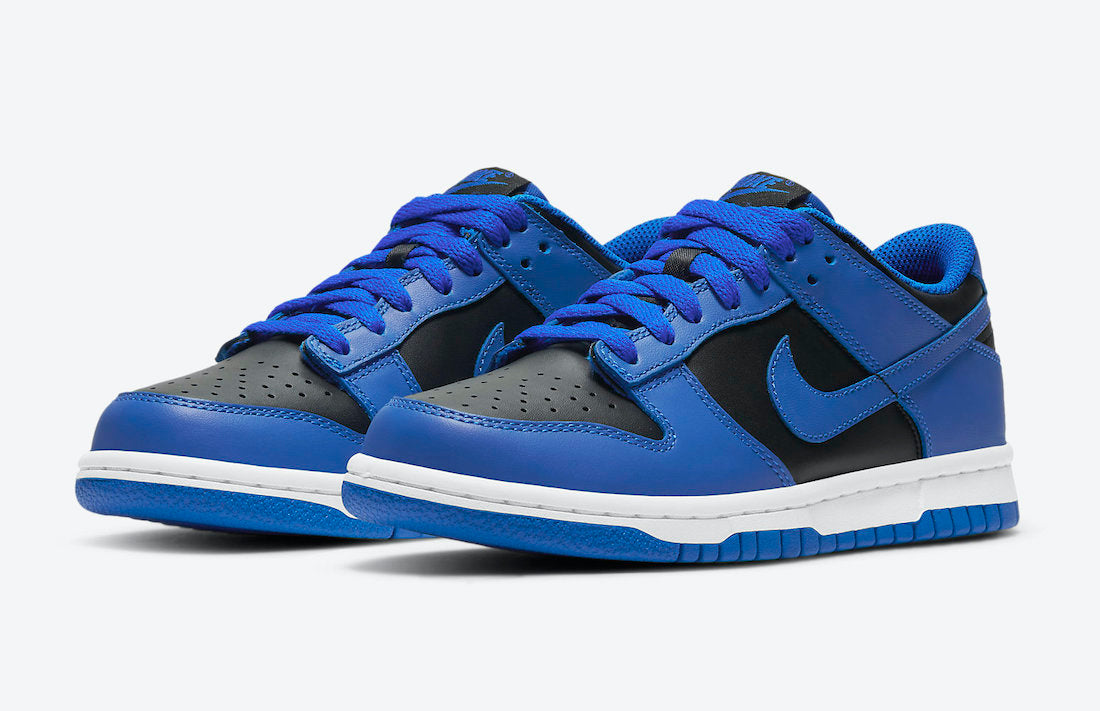 NIKE DUNK LOW (GS) BLACK/HYPER COBALT-WHITE SIZE 6.5Y