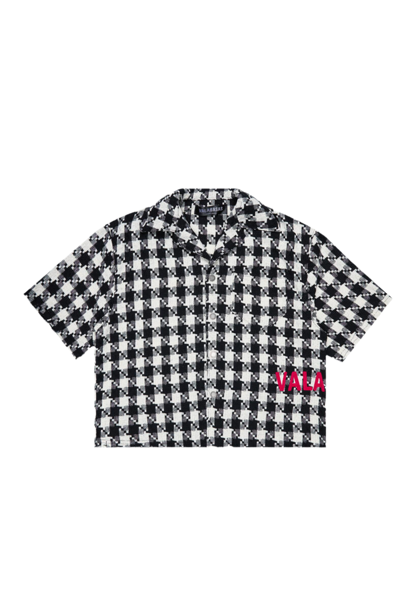 VALABASAS "CHECKMATE" BUTTON UP BLACK&WHITE