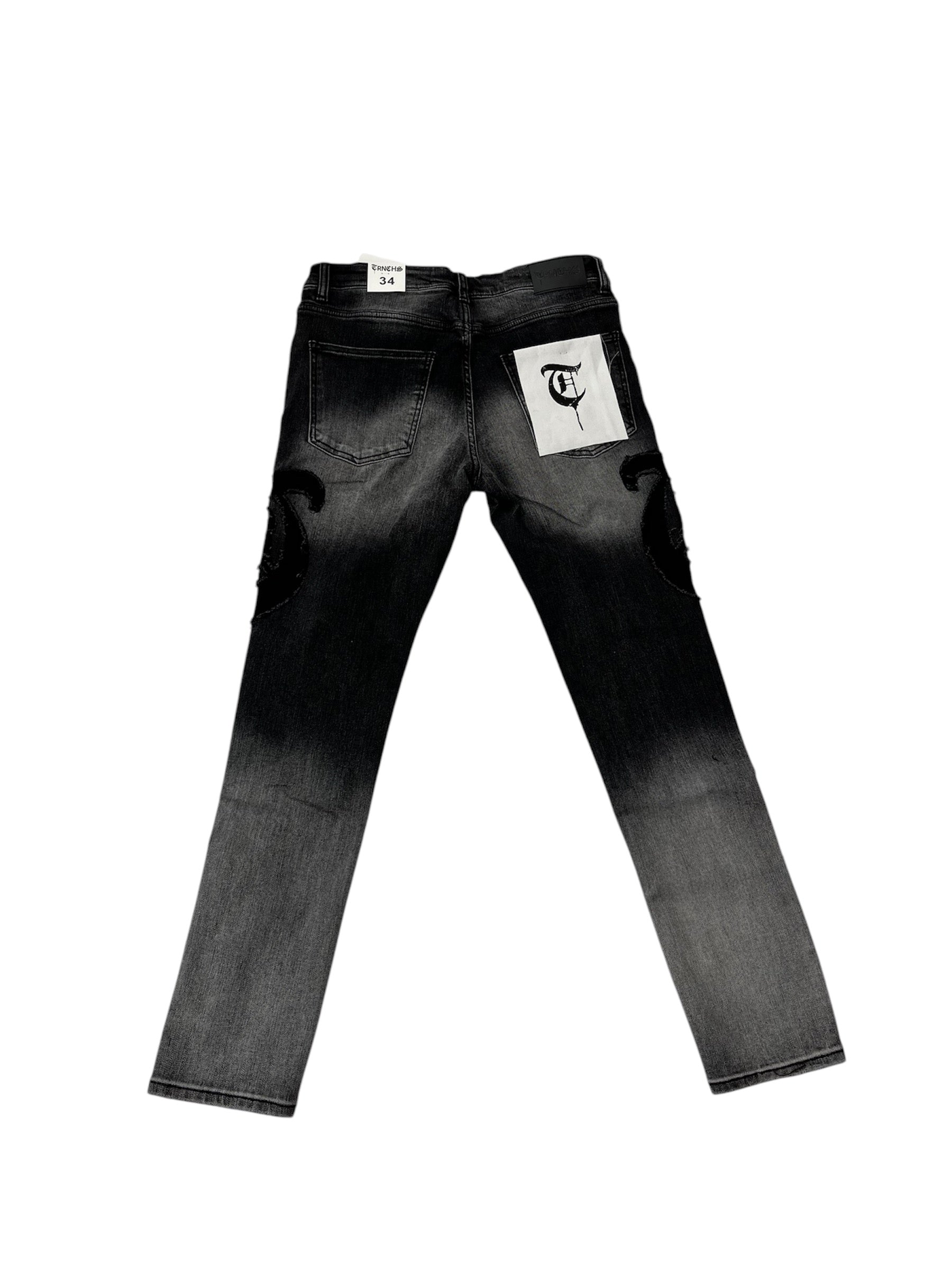 Trnchs "United" Skinny Black Wash