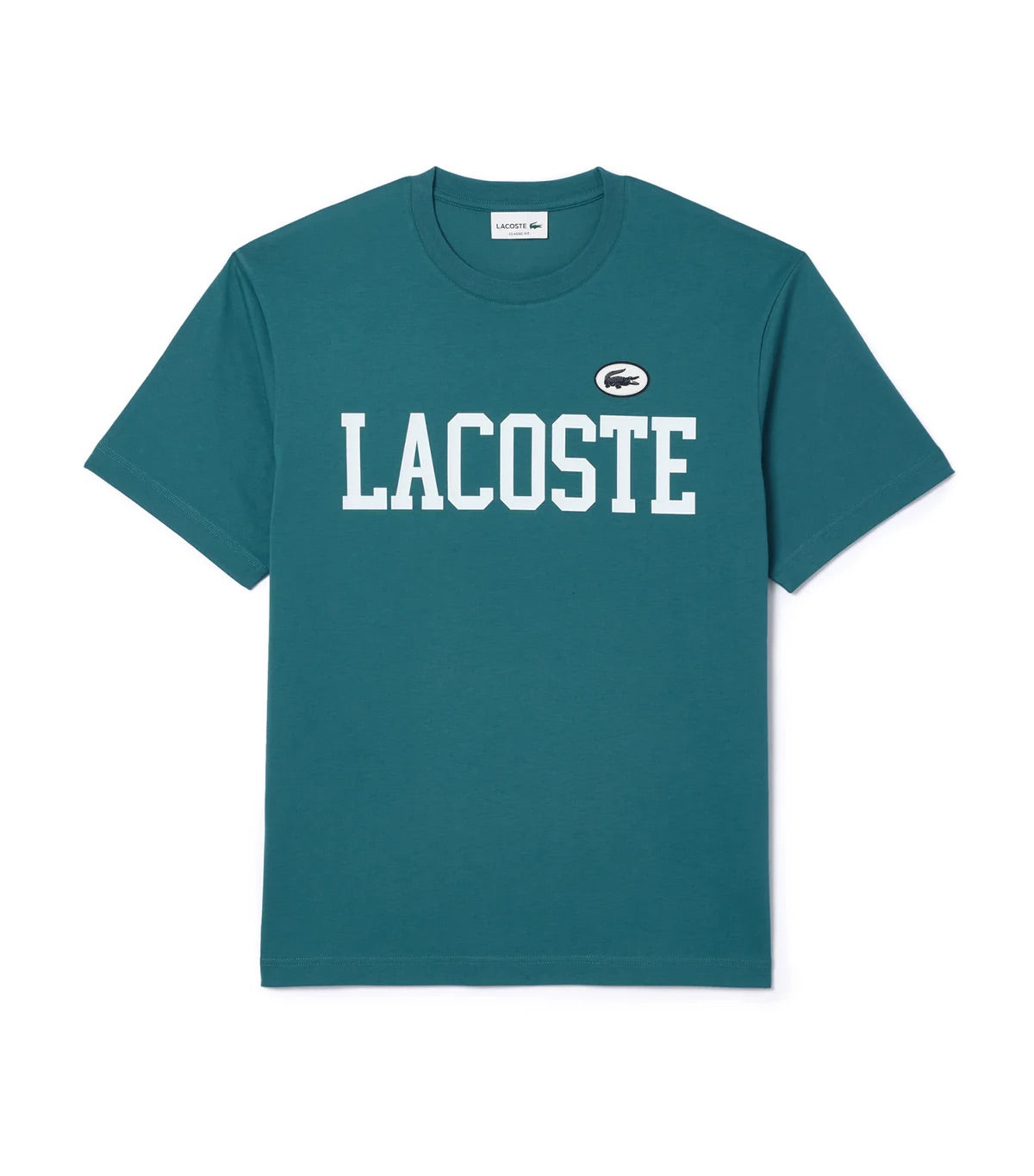 LACOSTE PRINT & BADGE TEE HYDRO