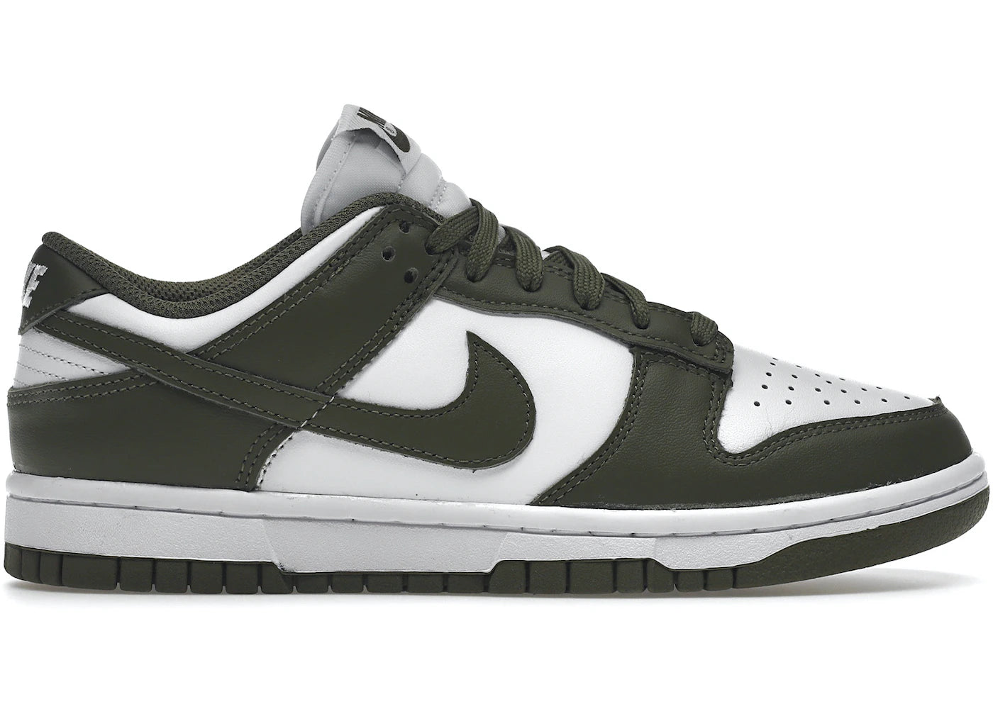 W NIKE DUNK LOW WHITE/MEDIUM OLIVE-WHITE SIZE 7.5W