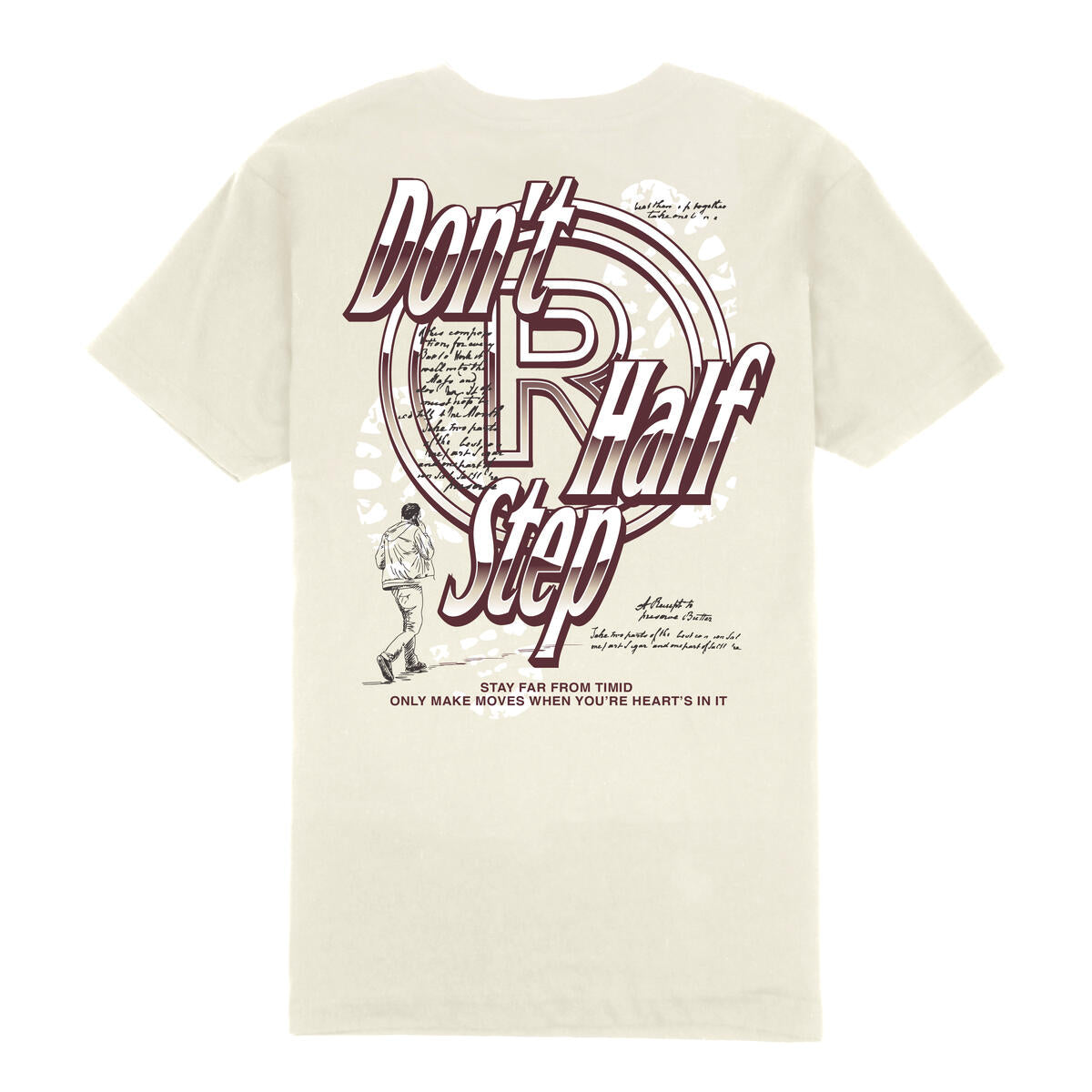 OUTRANK "DON'T HALF STEP" TEE VINTAGE WHITE