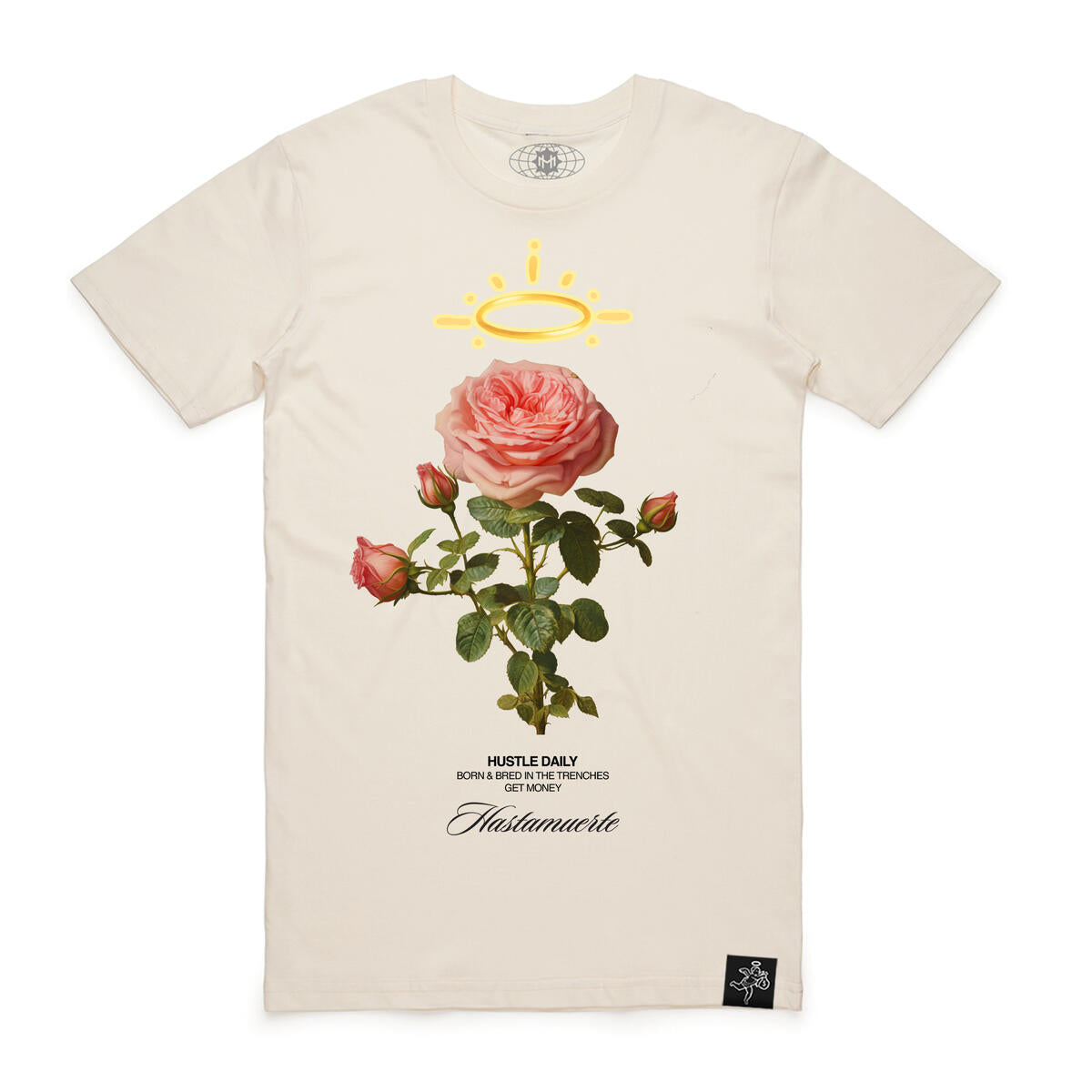 HASTA MUERTE "DP PINK ROSE" TEE NATURAL