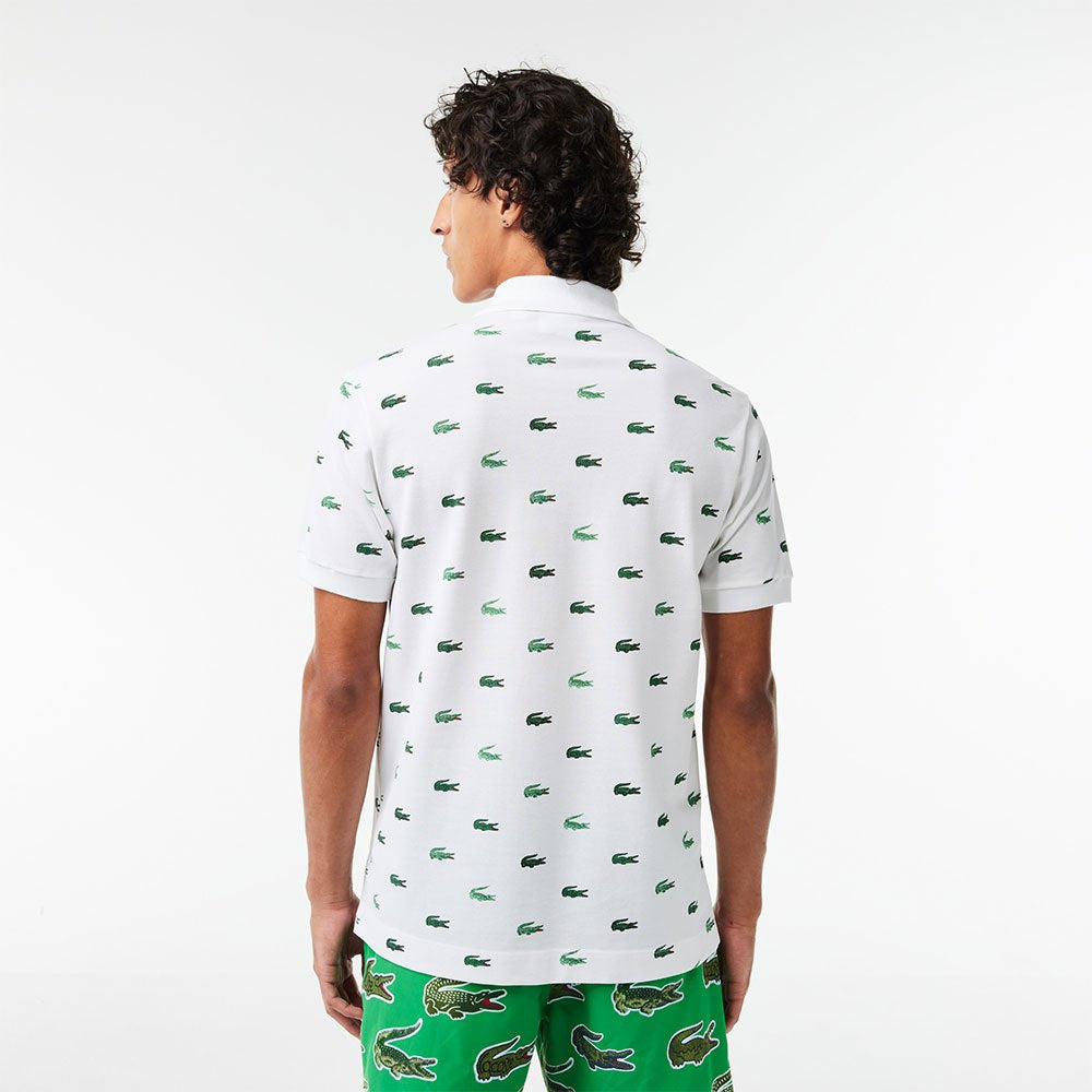 LACOSTE "MULTI CROC" TEE WHITE