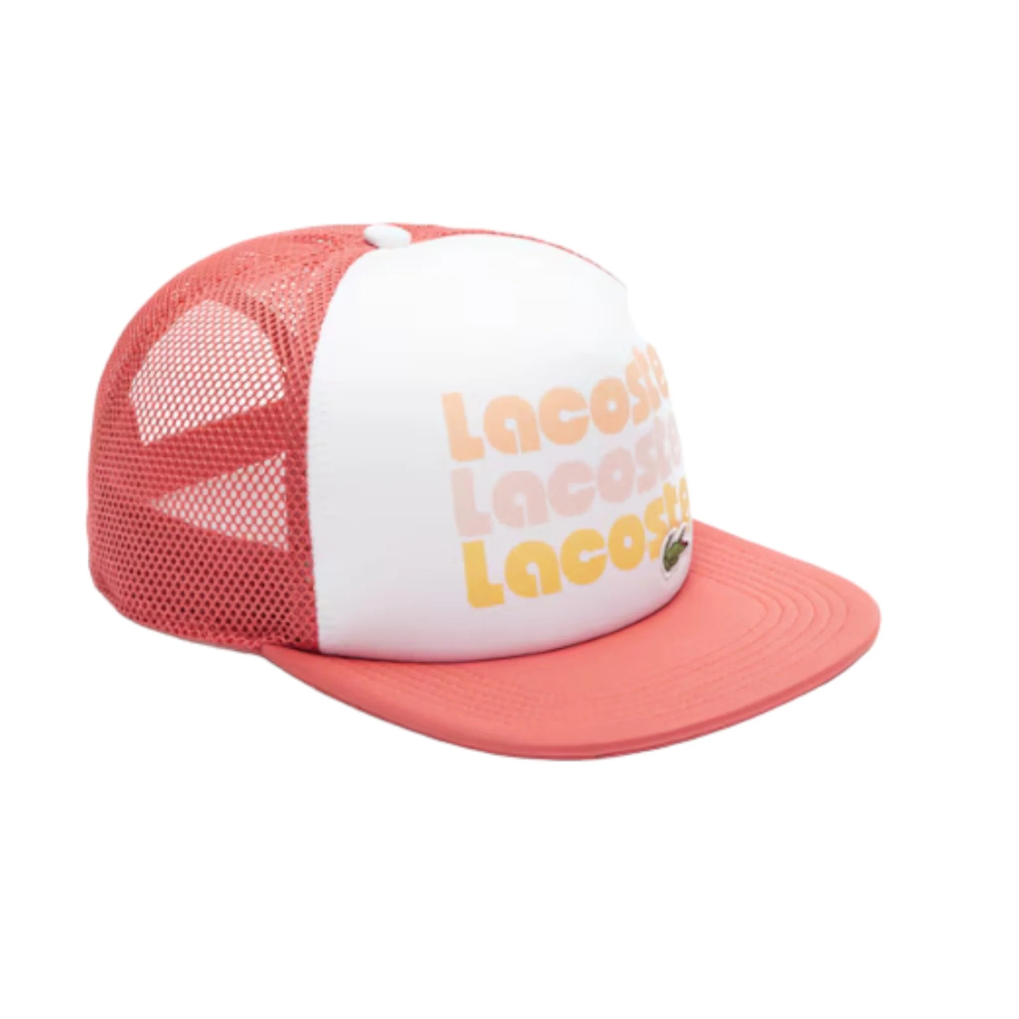 LACOSTE "PRINT TRUCKER" SNAPBACK SIERRA RED/WHITE