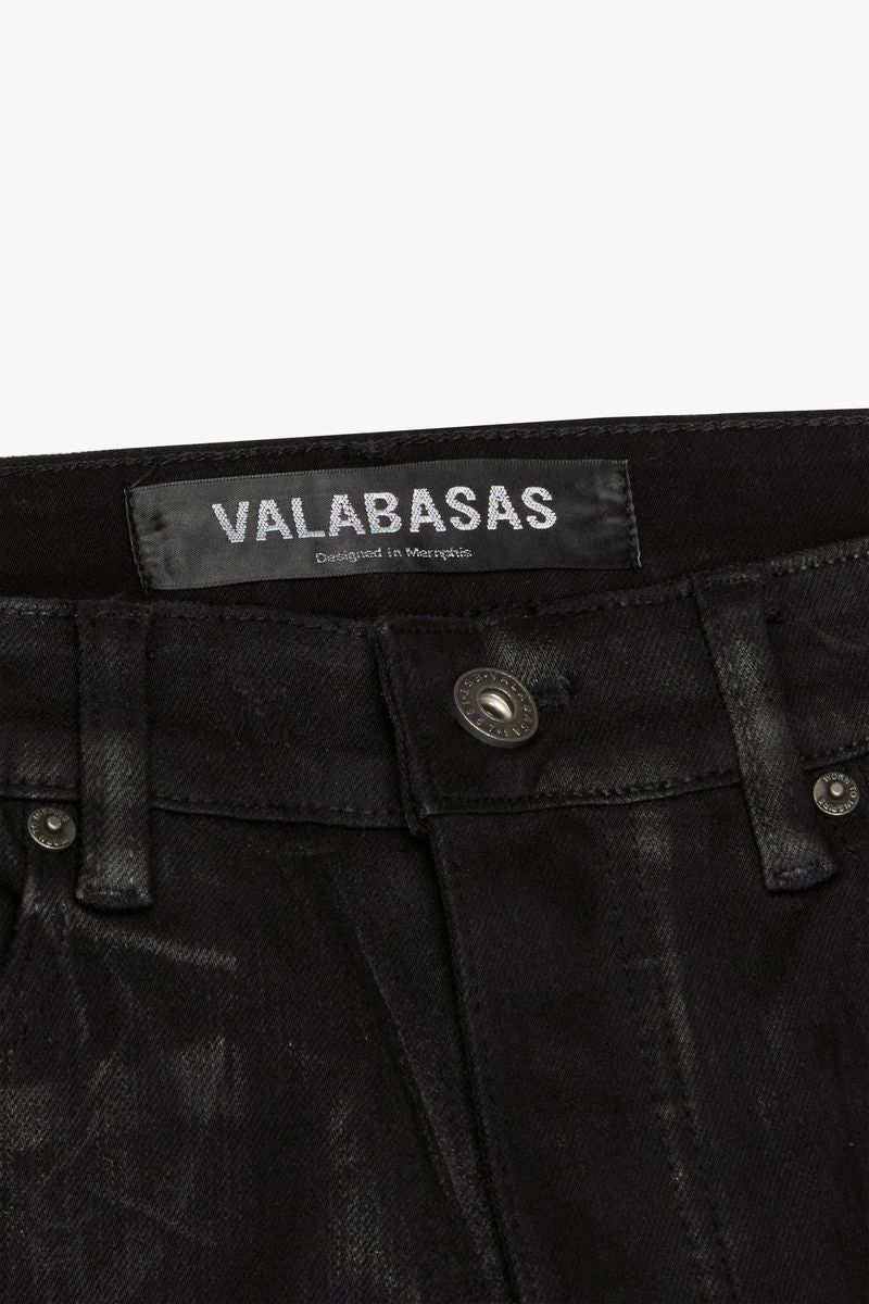 Valabasas "MR . FLEX" BLACK WAXED 4 WAY STRETCH SKINNY JEAN Black Waxed