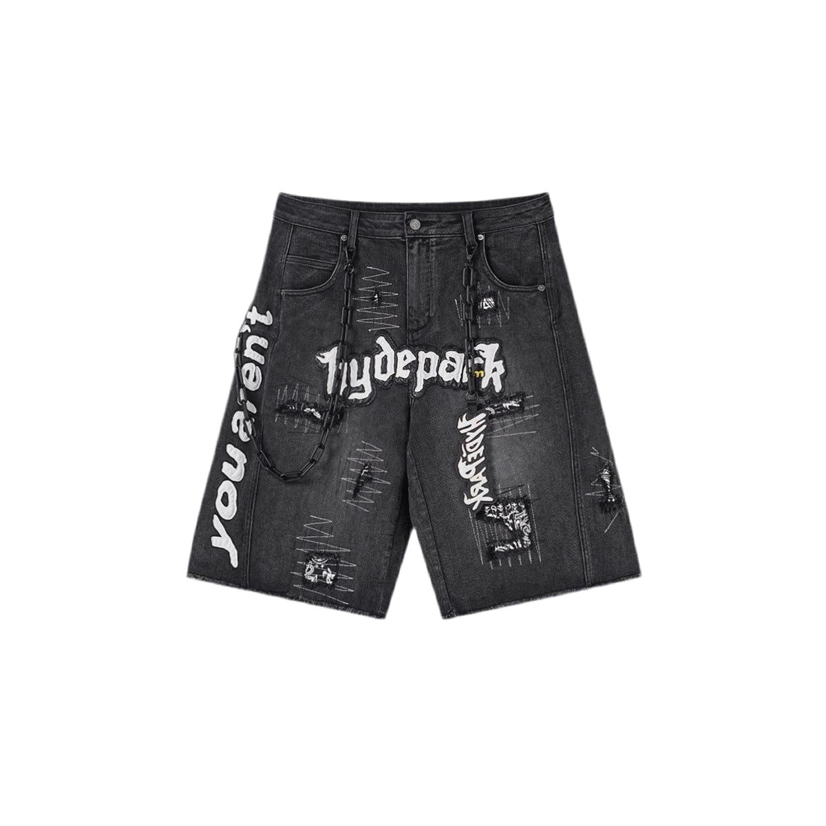 HYDE PARK "ON THE BRINK" DENIM SHORTS BLACK