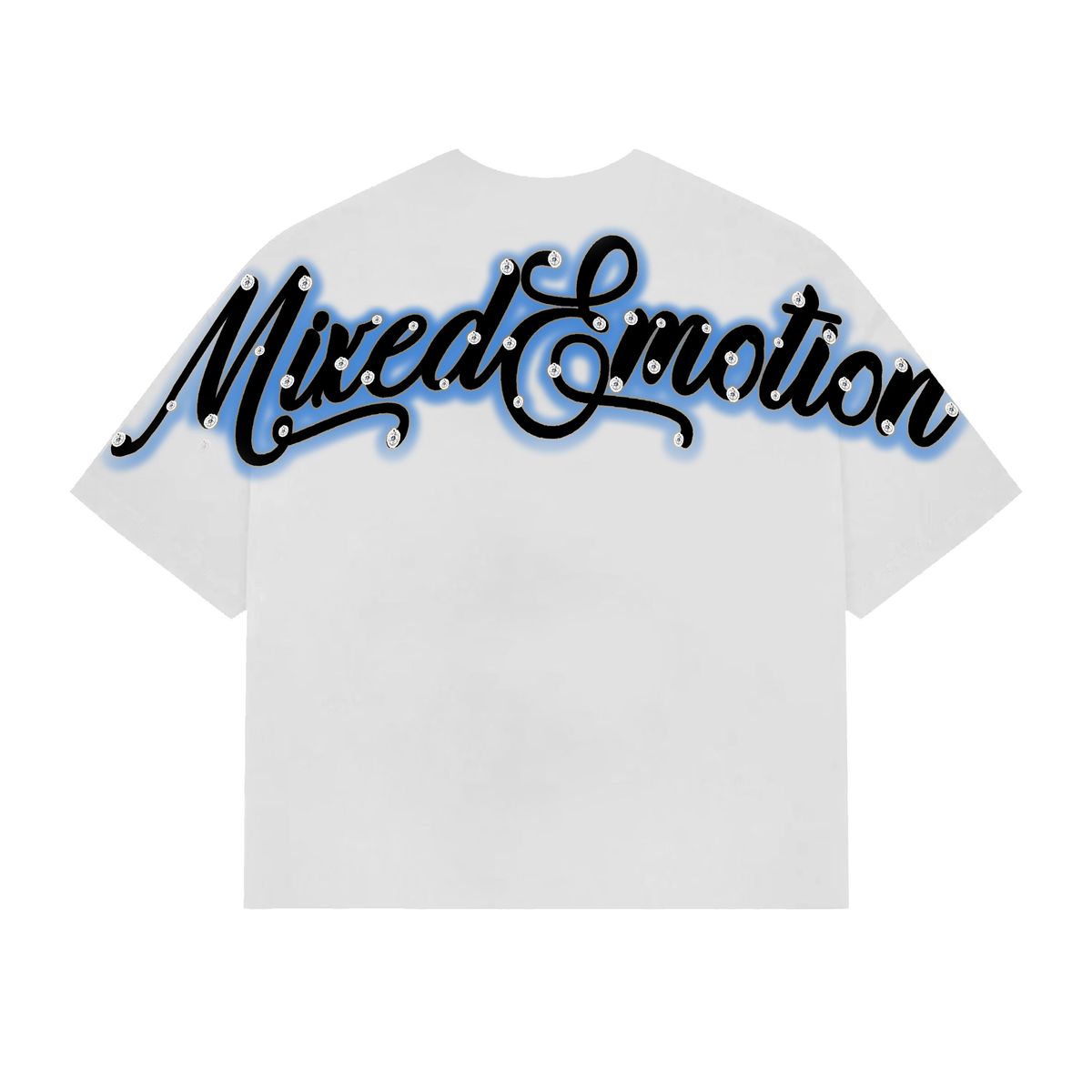 Mixed Emotion White 'Statue' Cropped Tee White