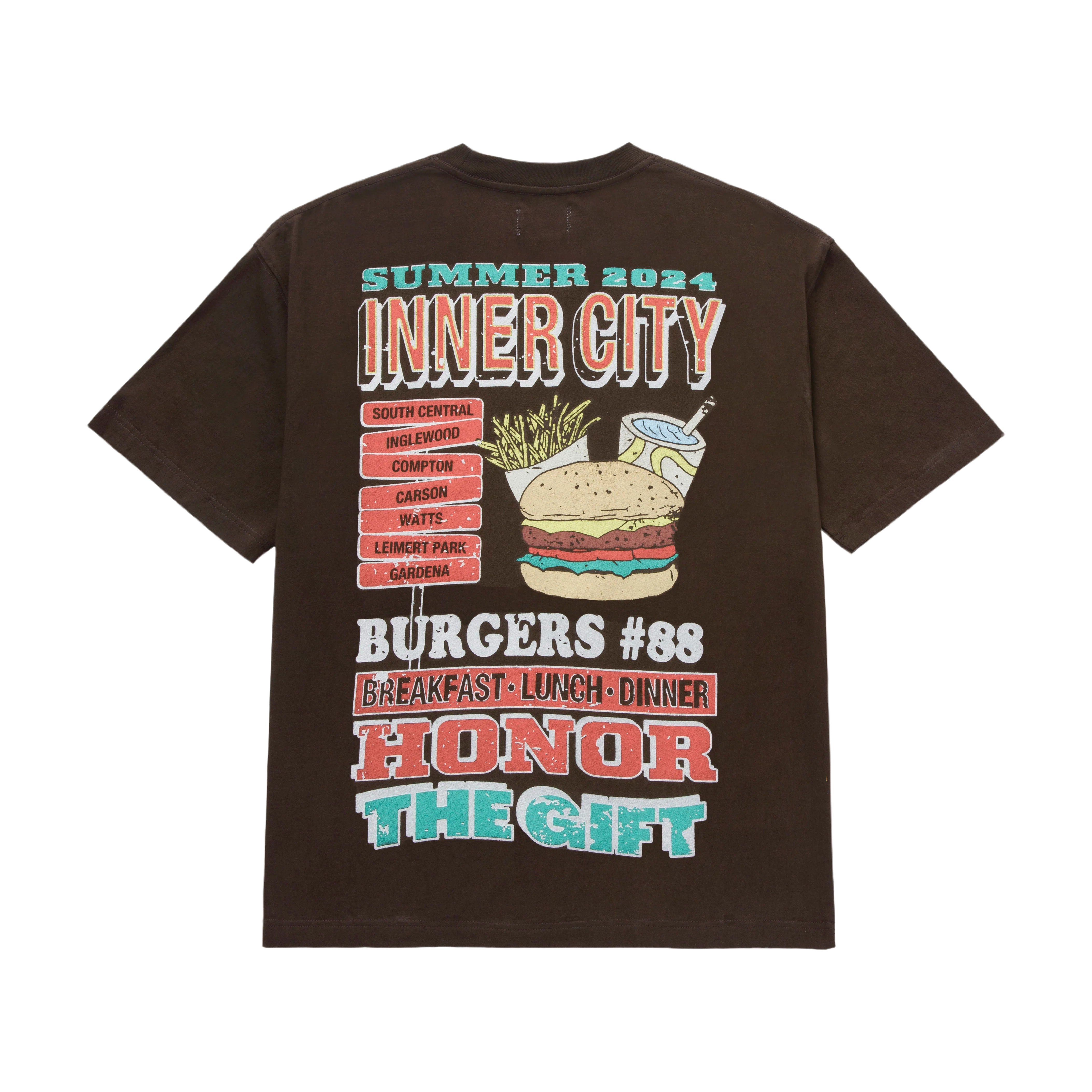 HONOR THE GIFT "BURGERS" TEE BLACK