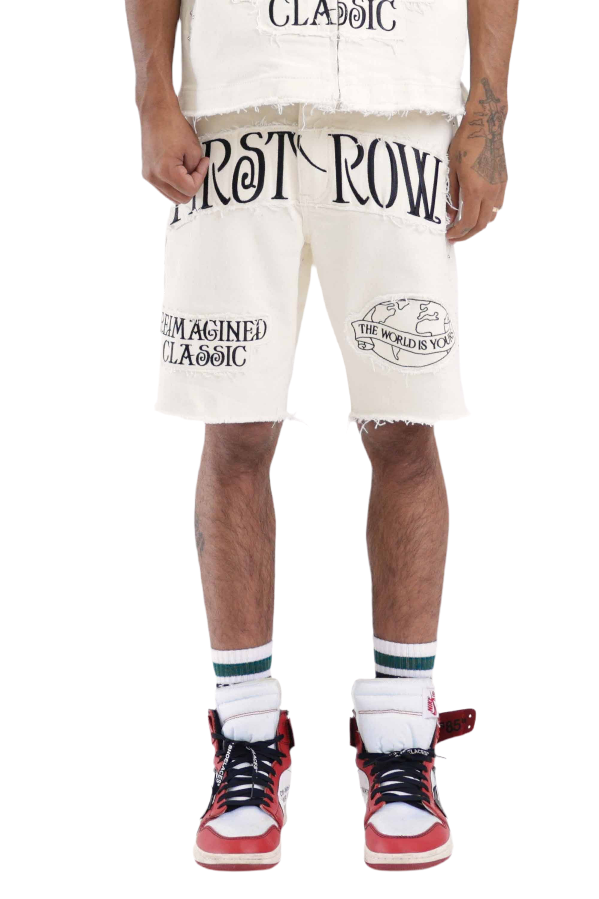 FIRST ROW "REIMAGINED" TWILL SHORTS ECRU