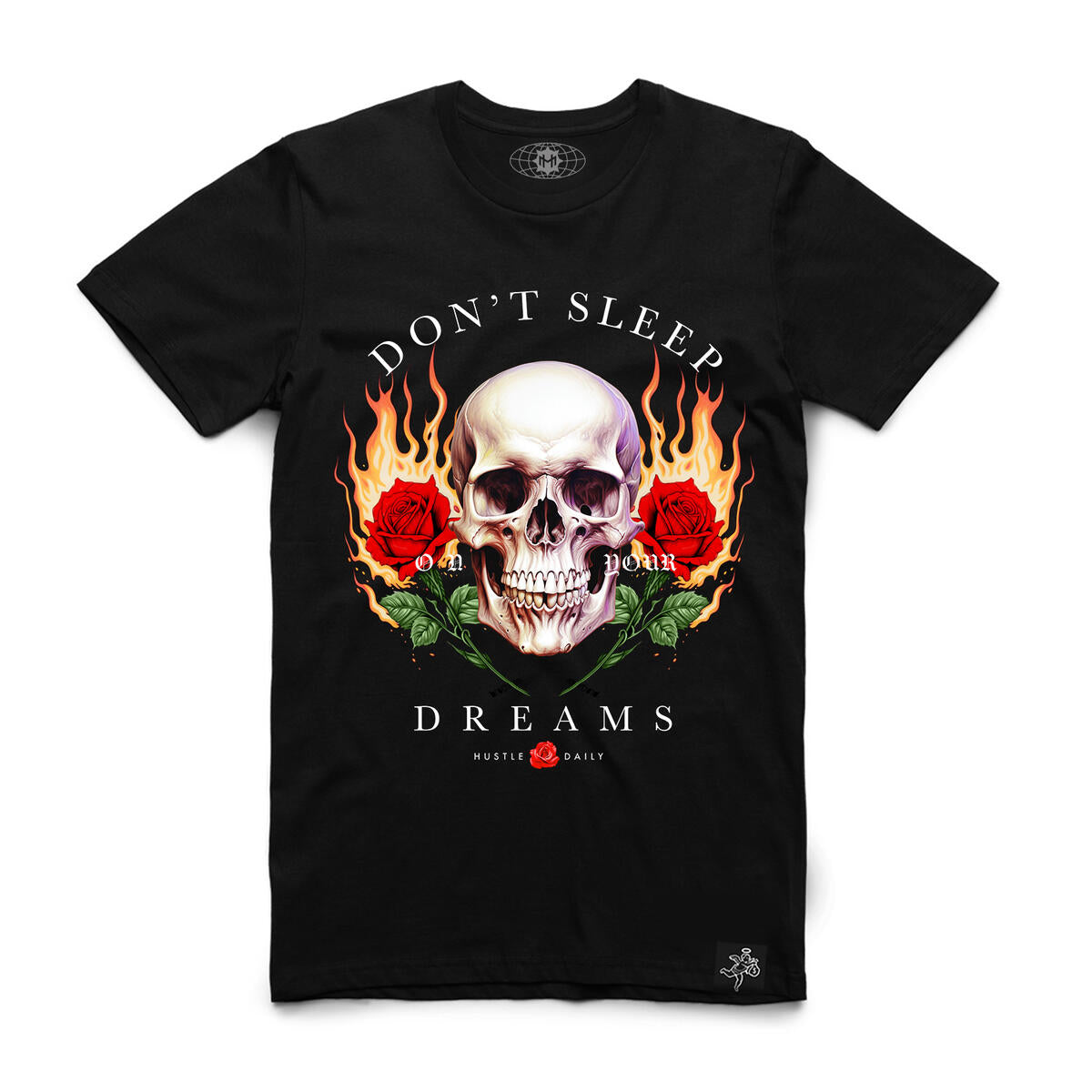 HASTA MUERTE "FLAME ROSE SKULL" TEE BLACK