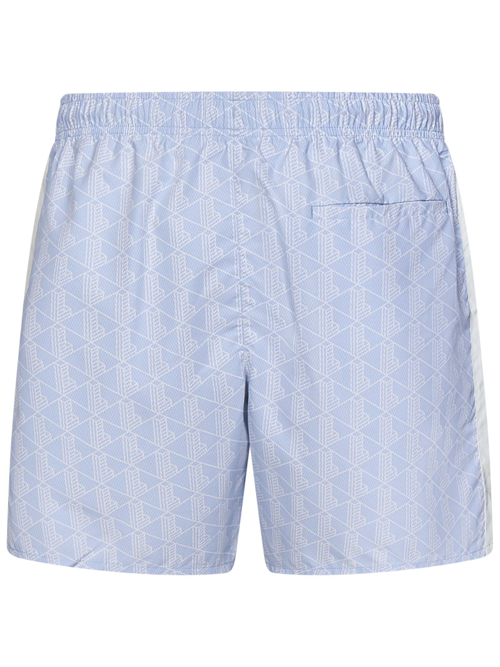 LACOSTE "MONOGRAM PRINT" SHORTS LIGHT BLUE