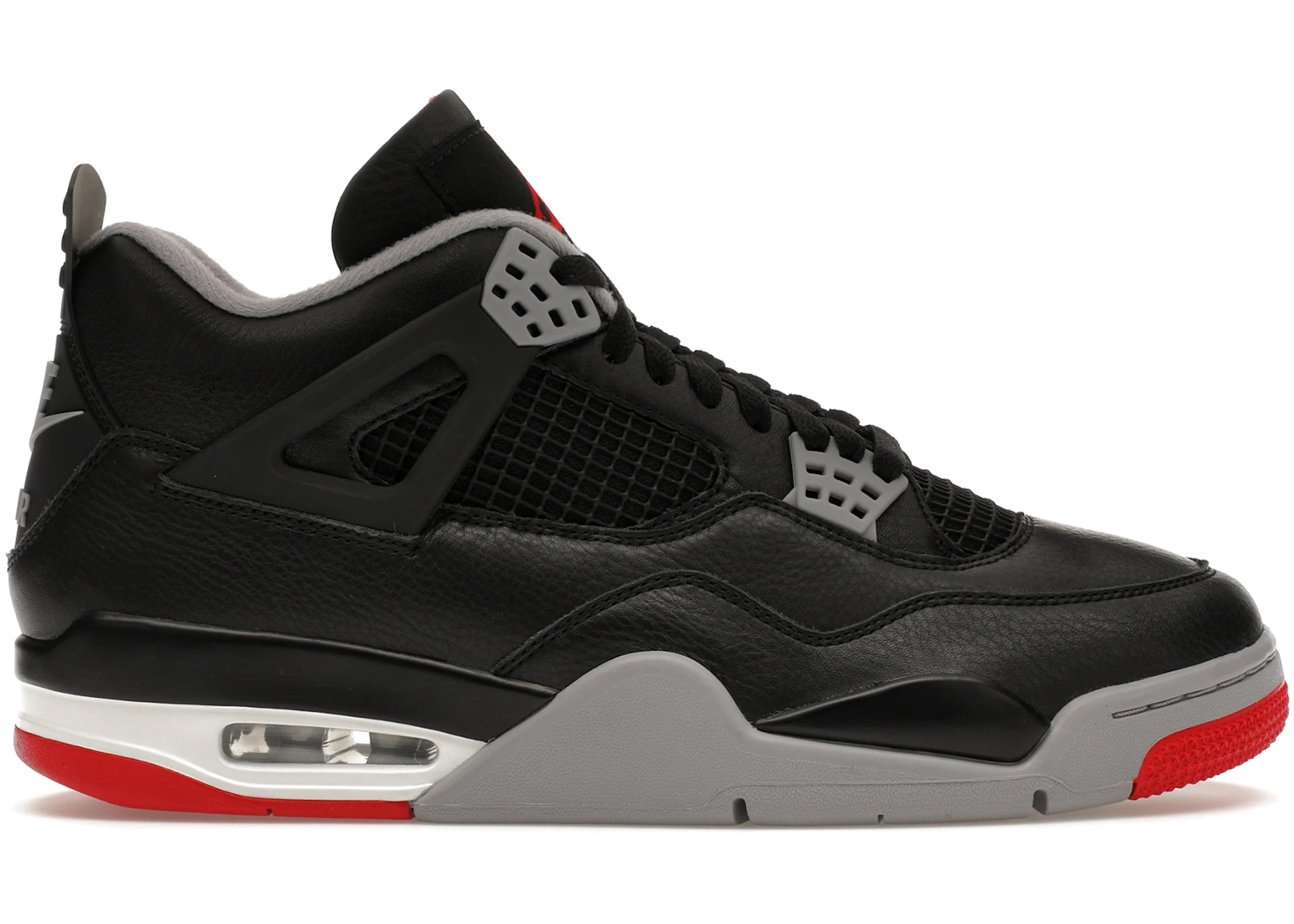 AIR JORDAN 4 RETRO BLACK/FIRE RED-CEMENT GREY SIZE 10