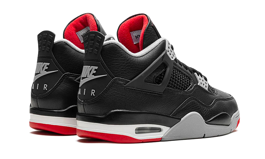 AIR JORDAN 4 RETRO BLACK/FIRE RED-CEMENT GREY SIZE 10