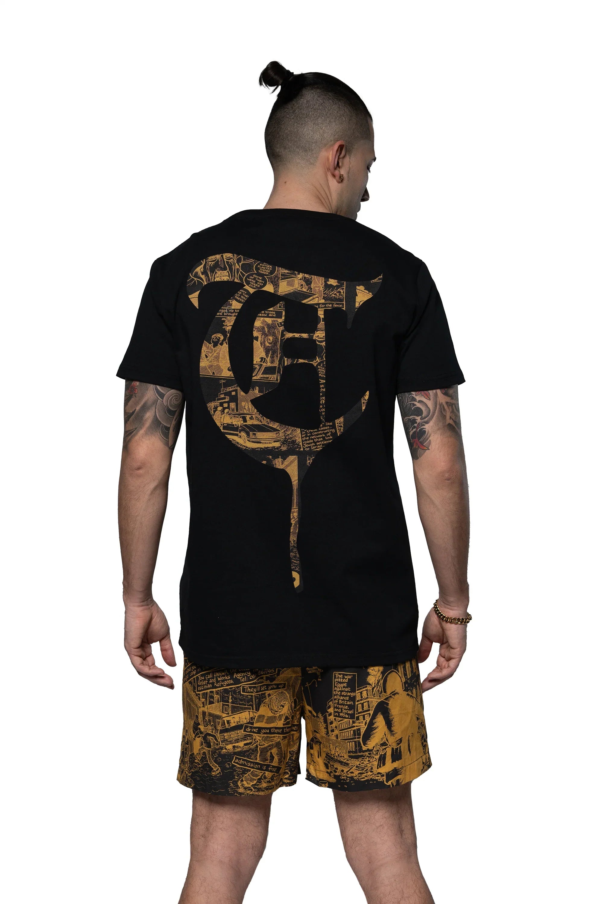 TRNCHS "GAZA" TEE BLACK/YELLOW