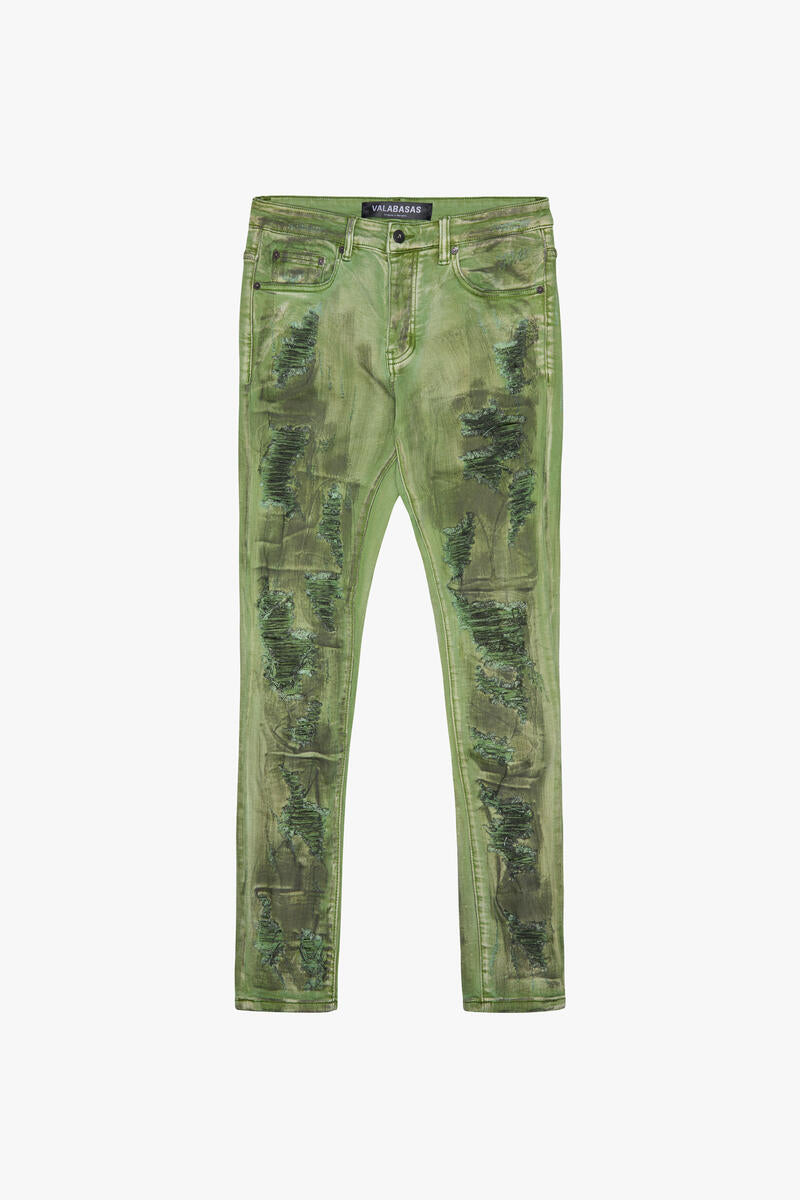 VALABASAS "HARVEST" SKINNY JEANS GREEN WASH