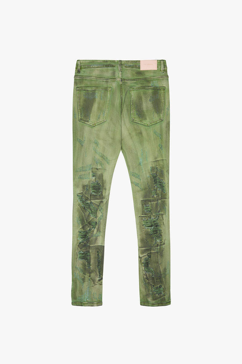 VALABASAS "HARVEST" SKINNY JEANS GREEN WASH