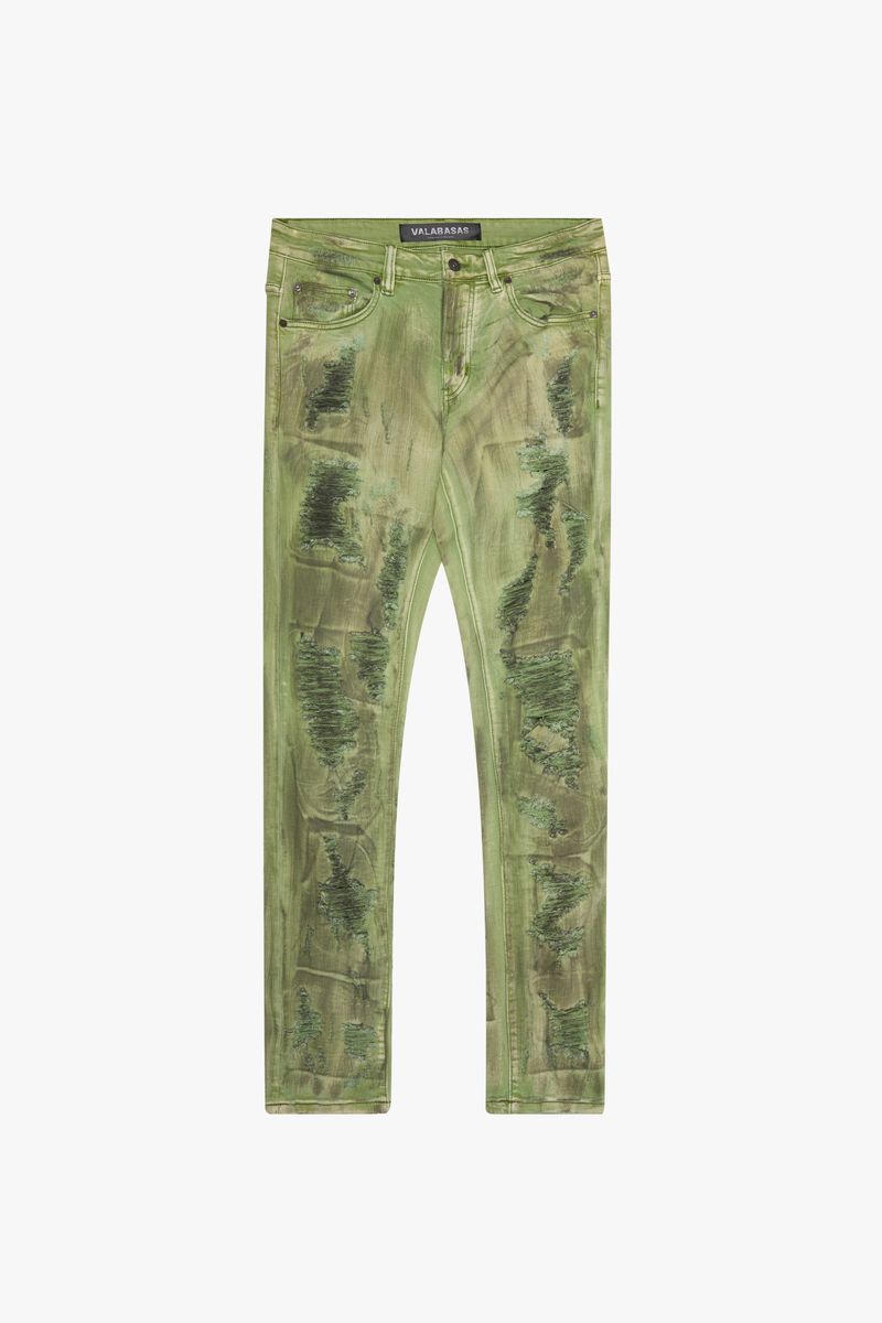 VALABASAS "HARVEST" SKINNY JEANS GREEN WASH