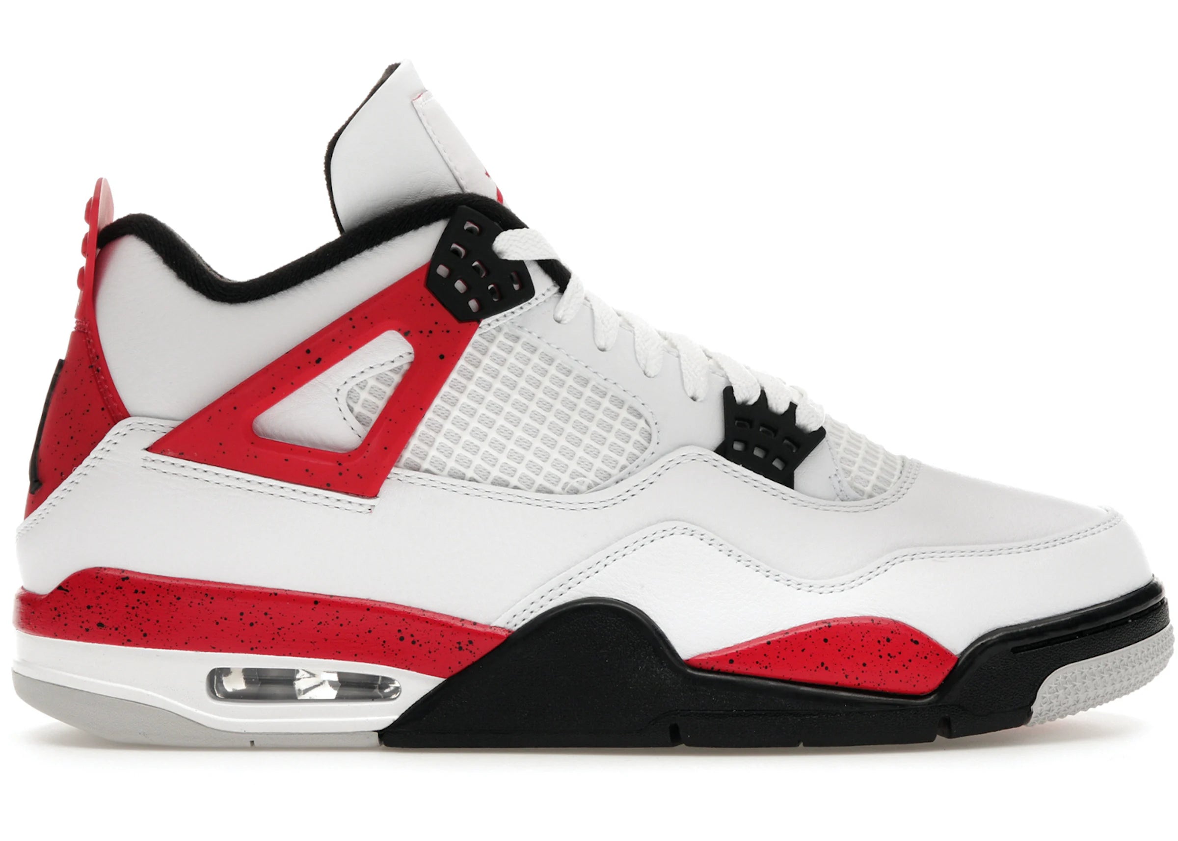 AIR JORDAN 4 RETRO WHITE/FIRE RED-BLACK SIZE 9