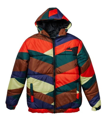 REASON "SLATE PUFFER" JACKET MULTI COLORED