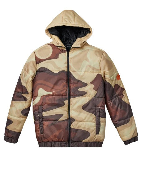 REASON "MOUNTAINSCAPE" SHERPA PUFFER JACKET MULTI