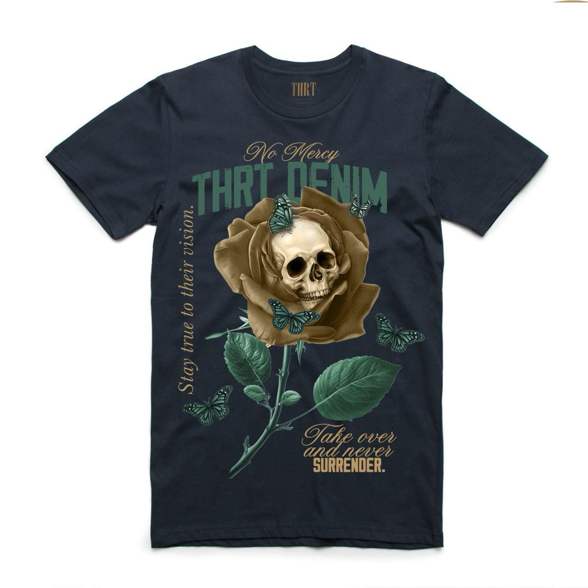 THRT DENIM "STAY TRUE TO THE VISION ROSE OD" TEE NAVY