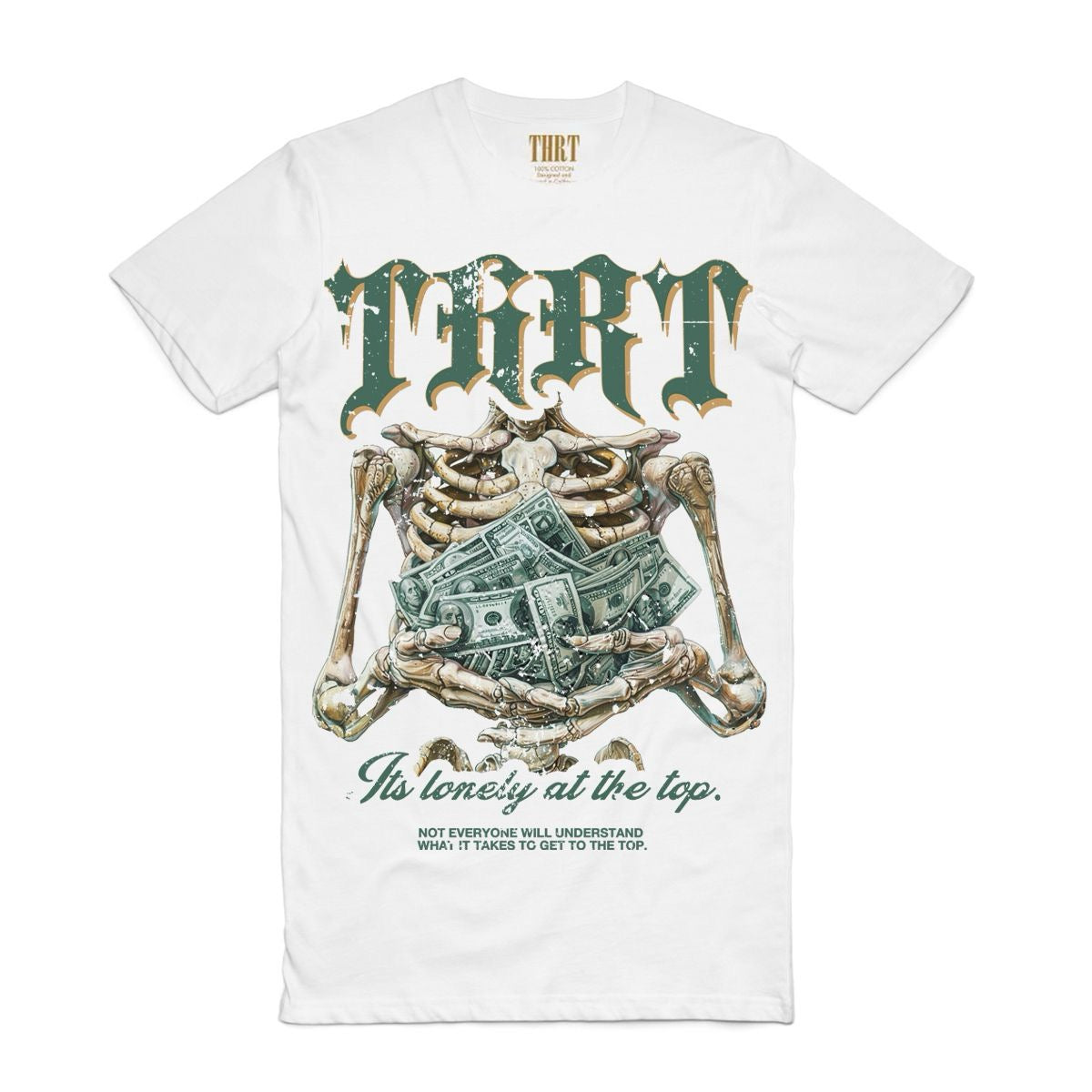 THRT DENIM "LONELY AT THE TOP" TEE WHITE