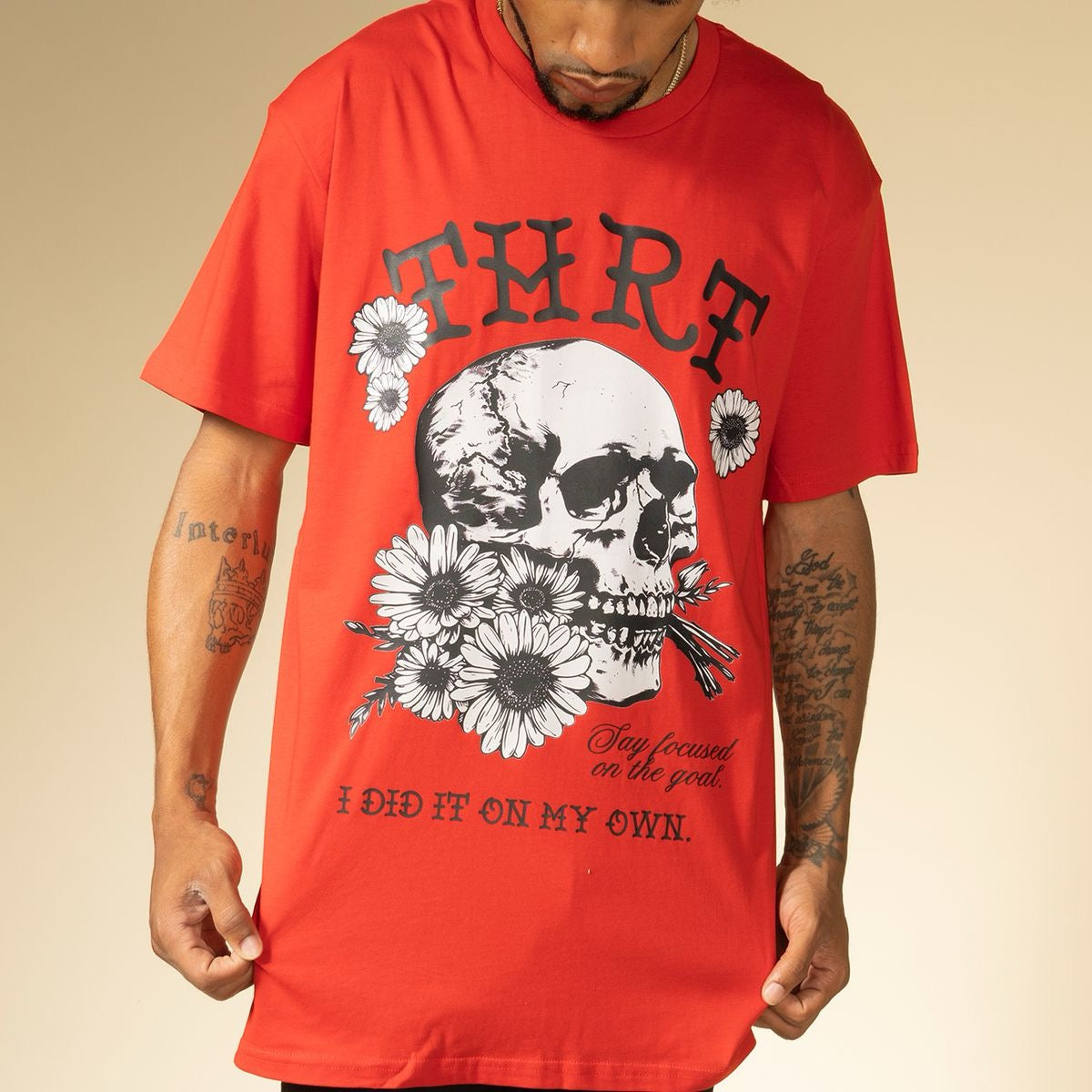 THRT DENIM "EAT YOUR FLOWERS" TEE RED