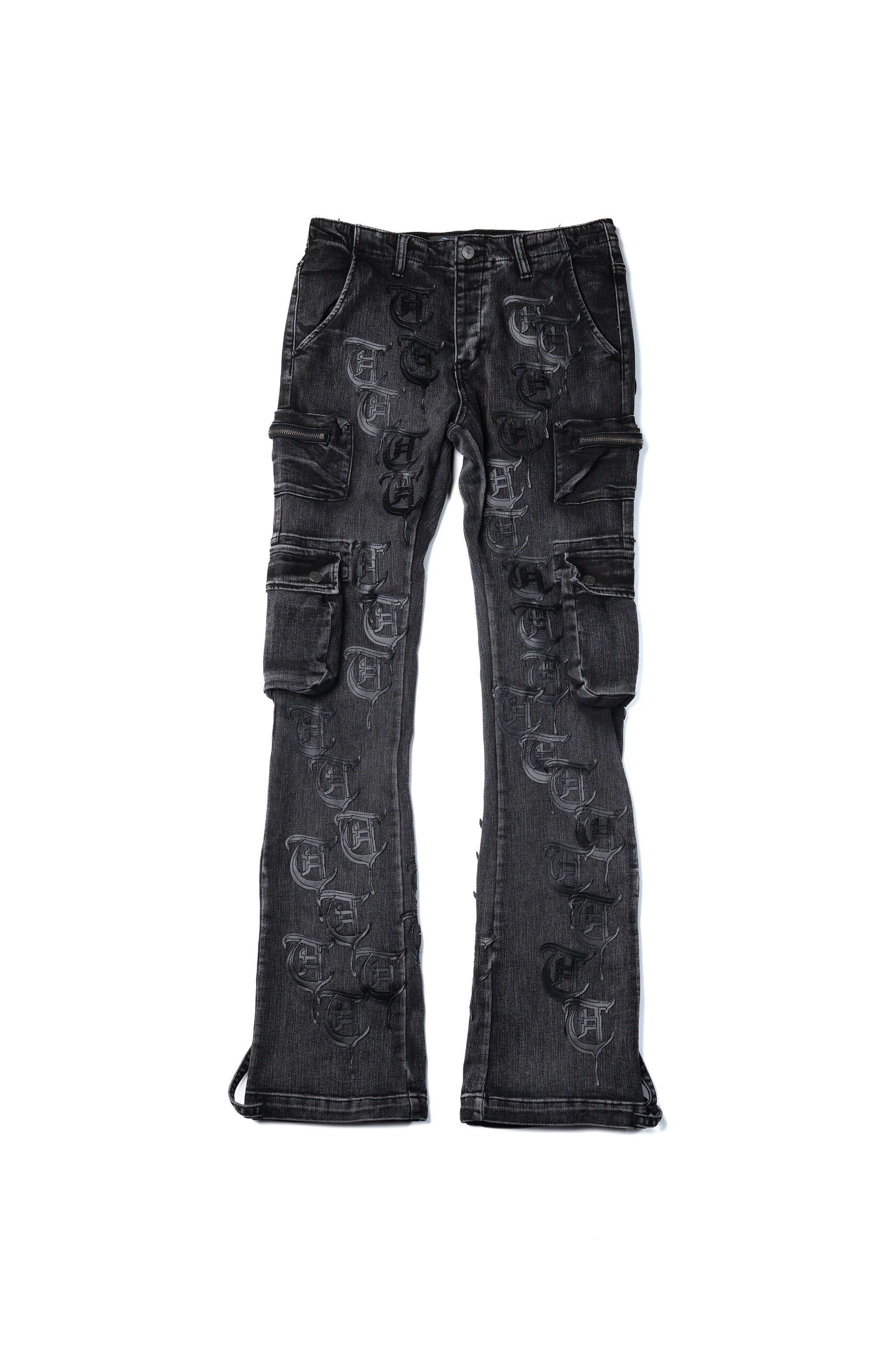 Trnchs "Repetition" Stacked Jeans Grey