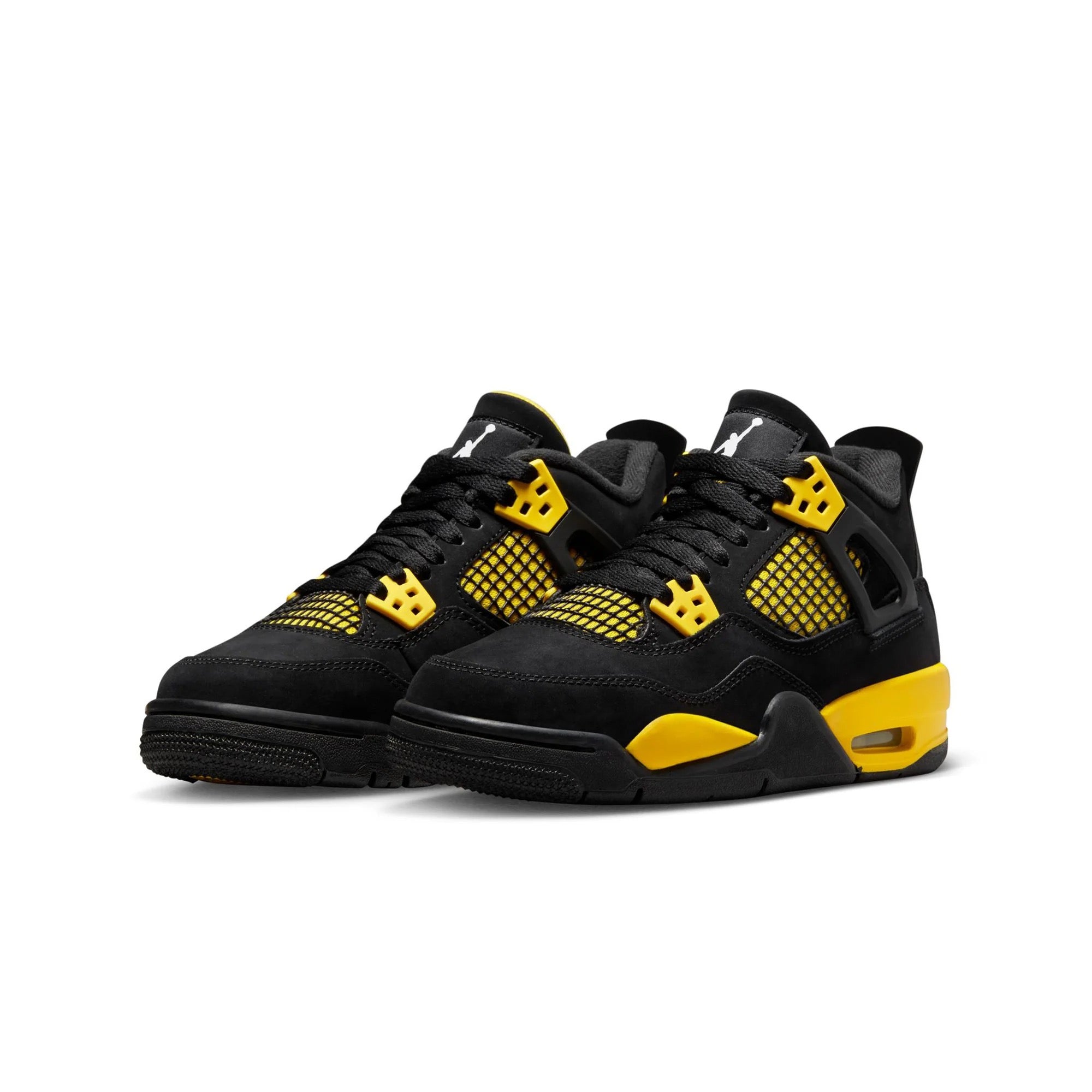 AIR JORDAN 4 RETRO (GS) BLACK/WHITE-TOUR YELLOW SIZE 6.5