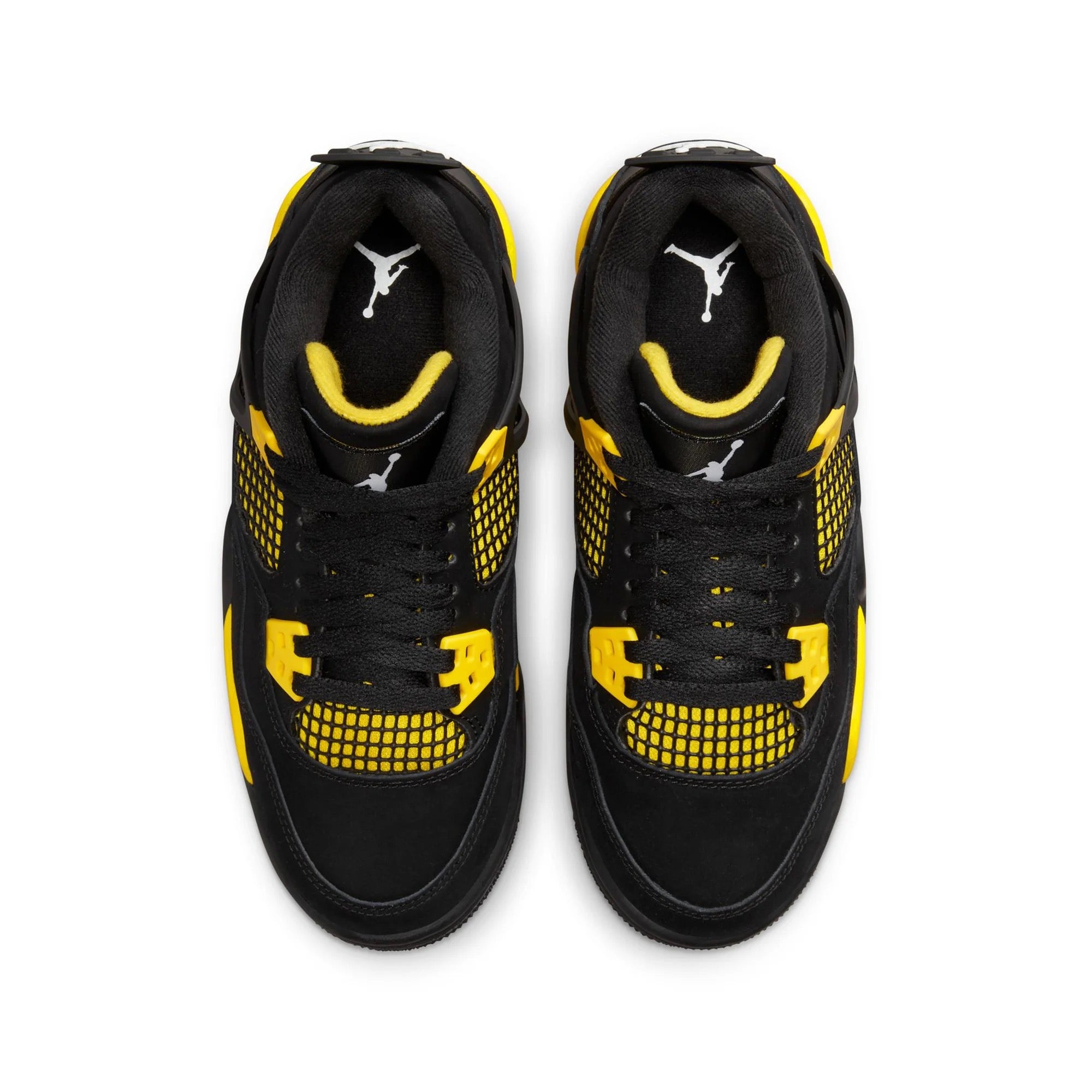 AIR JORDAN 4 RETRO (GS) BLACK/WHITE-TOUR YELLOW SIZE 5Y