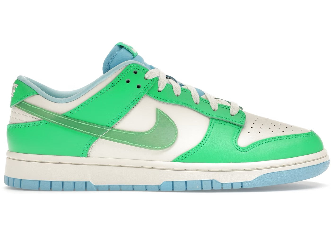 NIKE DUNK LOW RETRO GREEN SHOCK/ AQUARIUS BLUE-SAIL SIZE 10