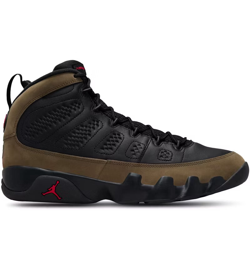 AIR JORDAN 9 RETRO BLACK/TRUE RED-LIGHT OLIVE