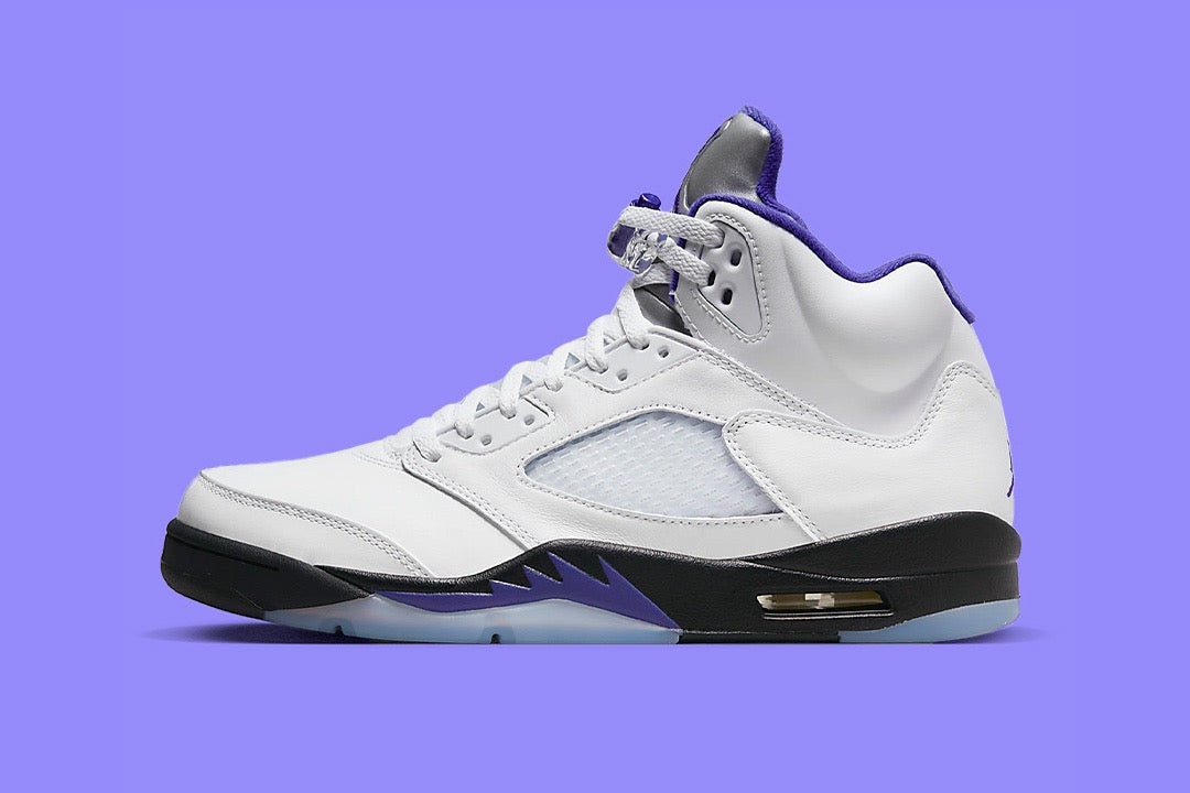 AIR JORDAN 5 RETRO WHITE/DARK CONCORD-BLACK SIZE 10