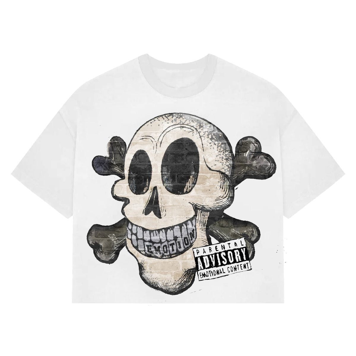 MIXED EMOTION "PIRATE" CROPPED TEE WHITE