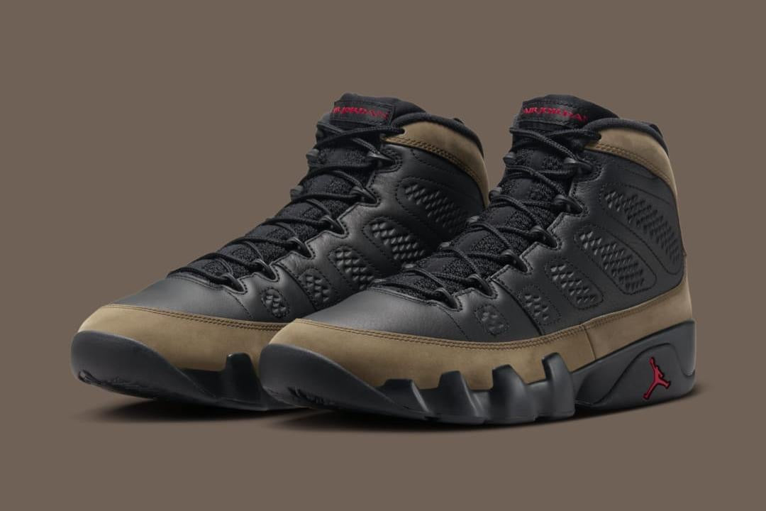 AIR JORDAN 9 RETRO BLACK/TRUE RED-LIGHT OLIVE