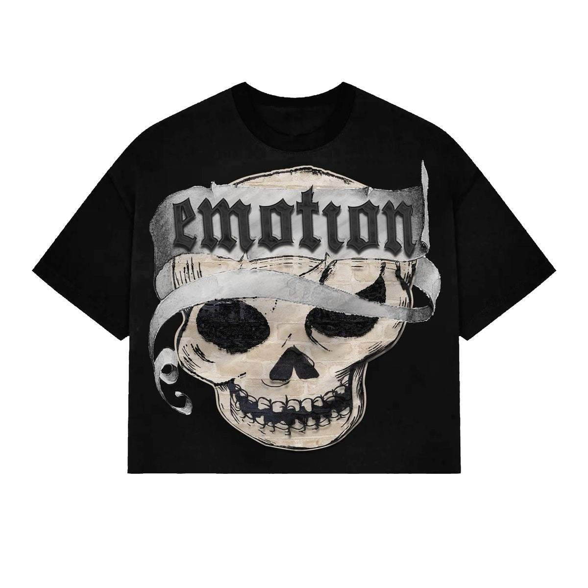 MIXED EMOTION "PIRATE" CROPPED TEE BLACK