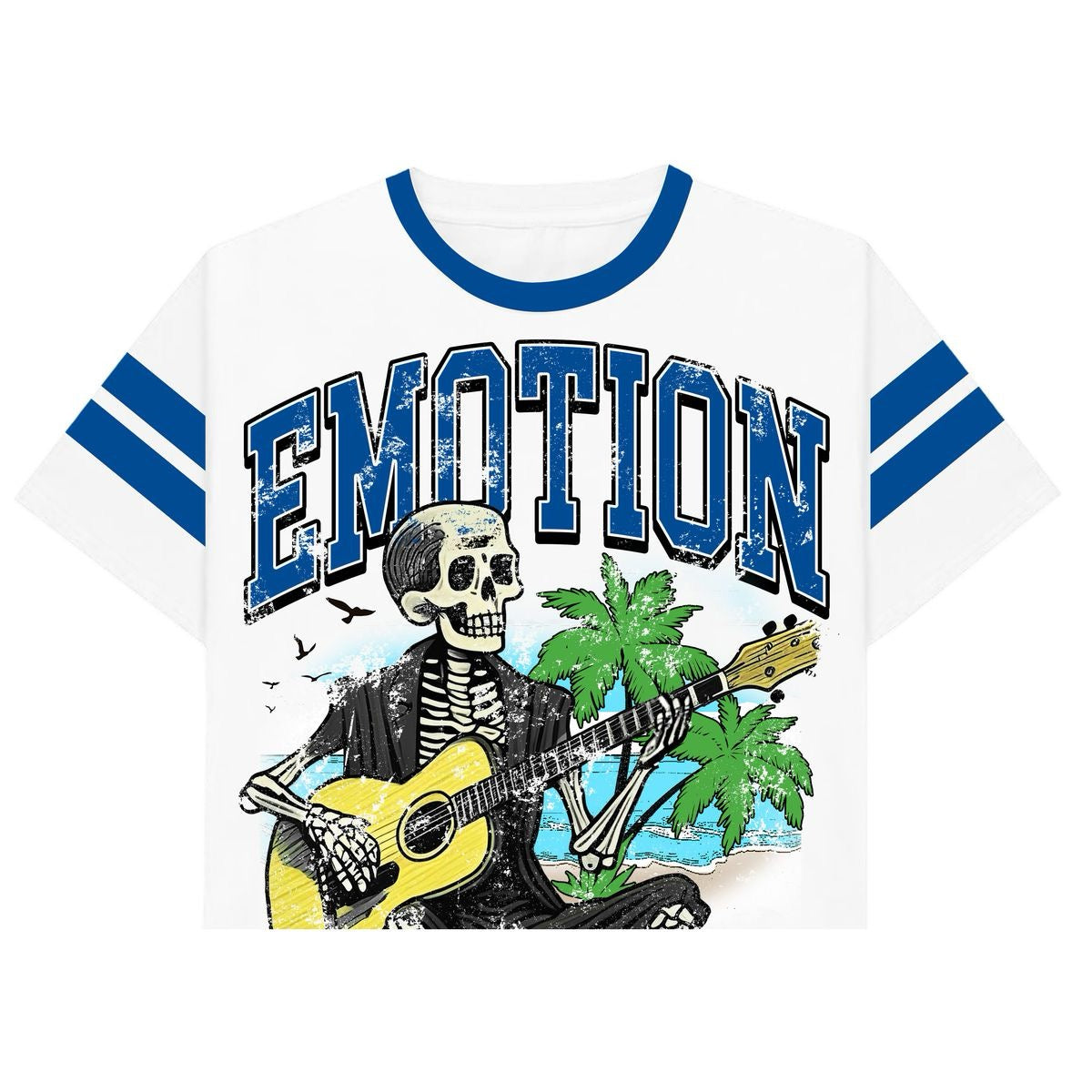 MIXED EMOTION "GUITAR" CROPPED TEE WHITE