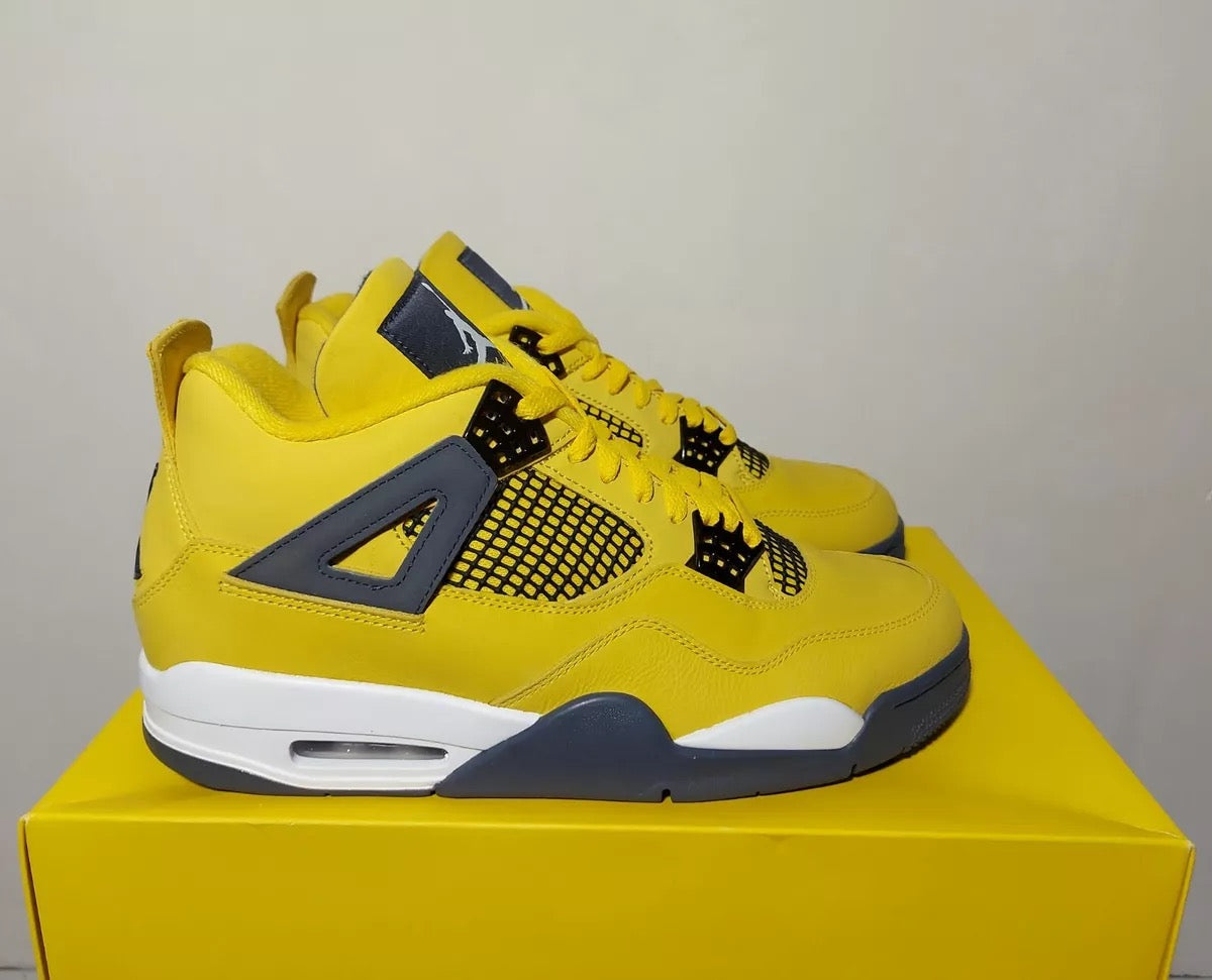 AIR JORDAN 4 RETRO TOUR YELLOW/DARK BLUE GREY SIZE 13