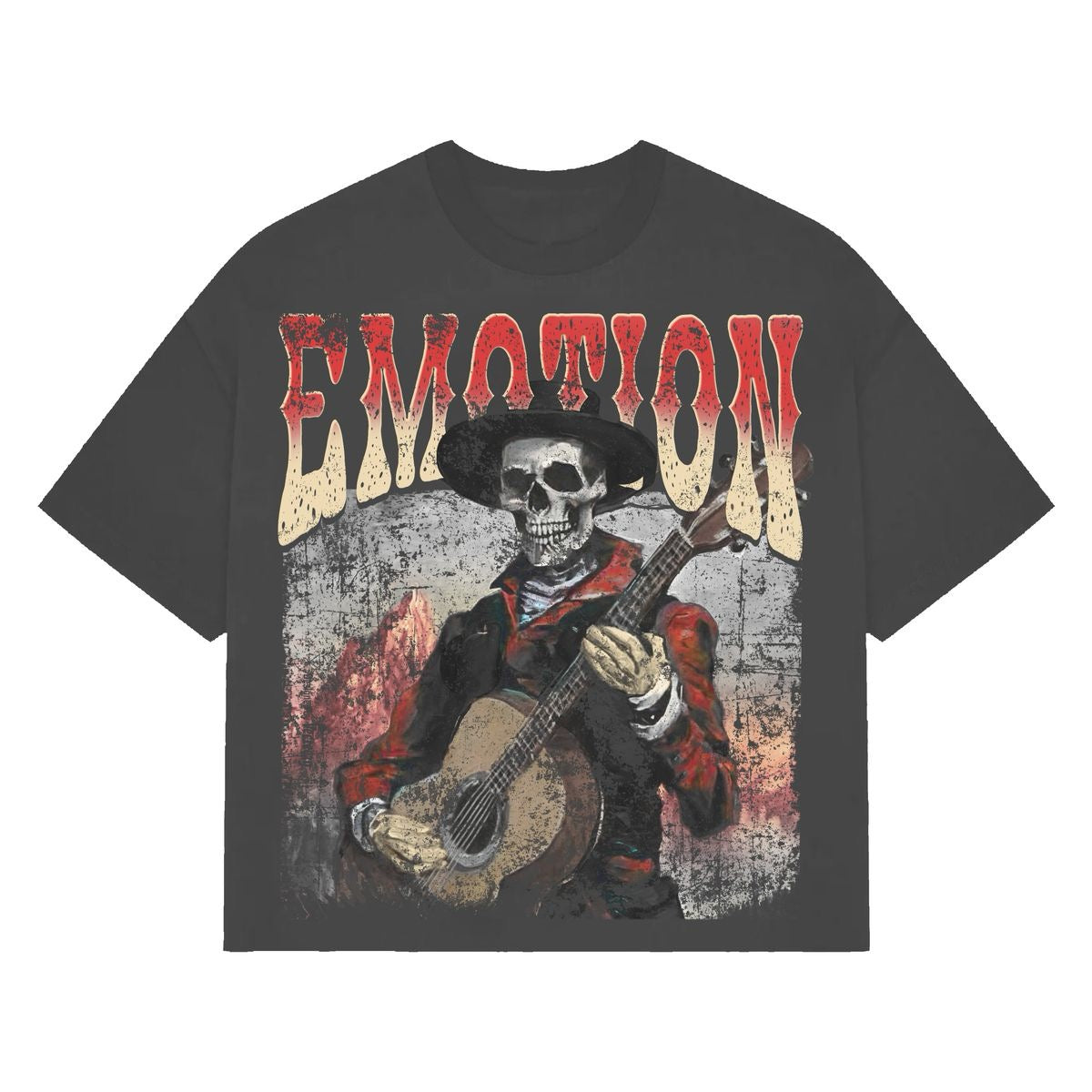 MIXED EMOTION "SKELETON GUITAR" TEE GREY