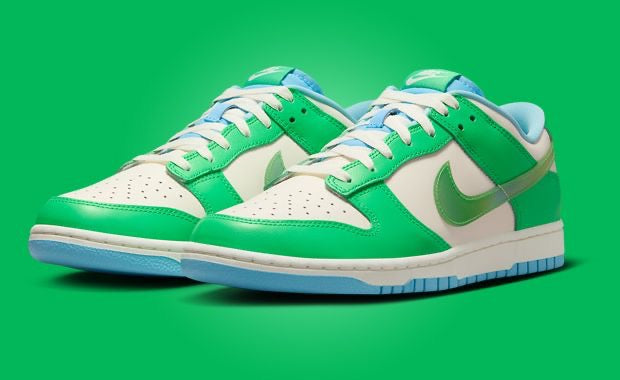 NIKE DUNK LOW RETRO GREEN SHOCK/ AQUARIUS BLUE-SAIL SIZE 10