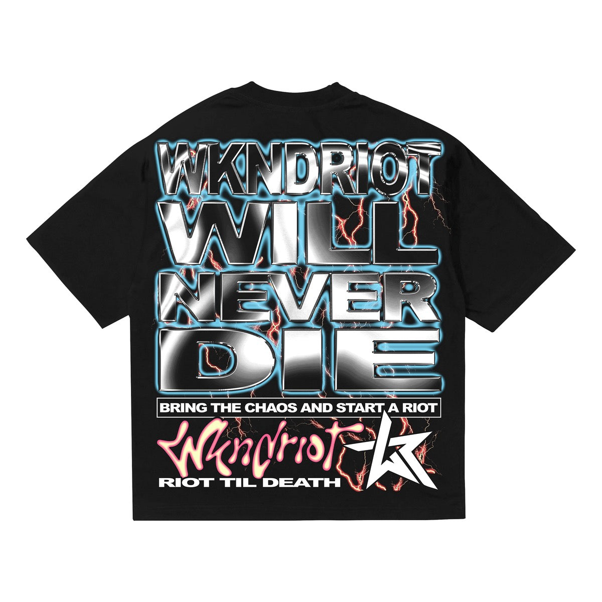 WKND RIOT "NEVER DIE" TEE BLACK