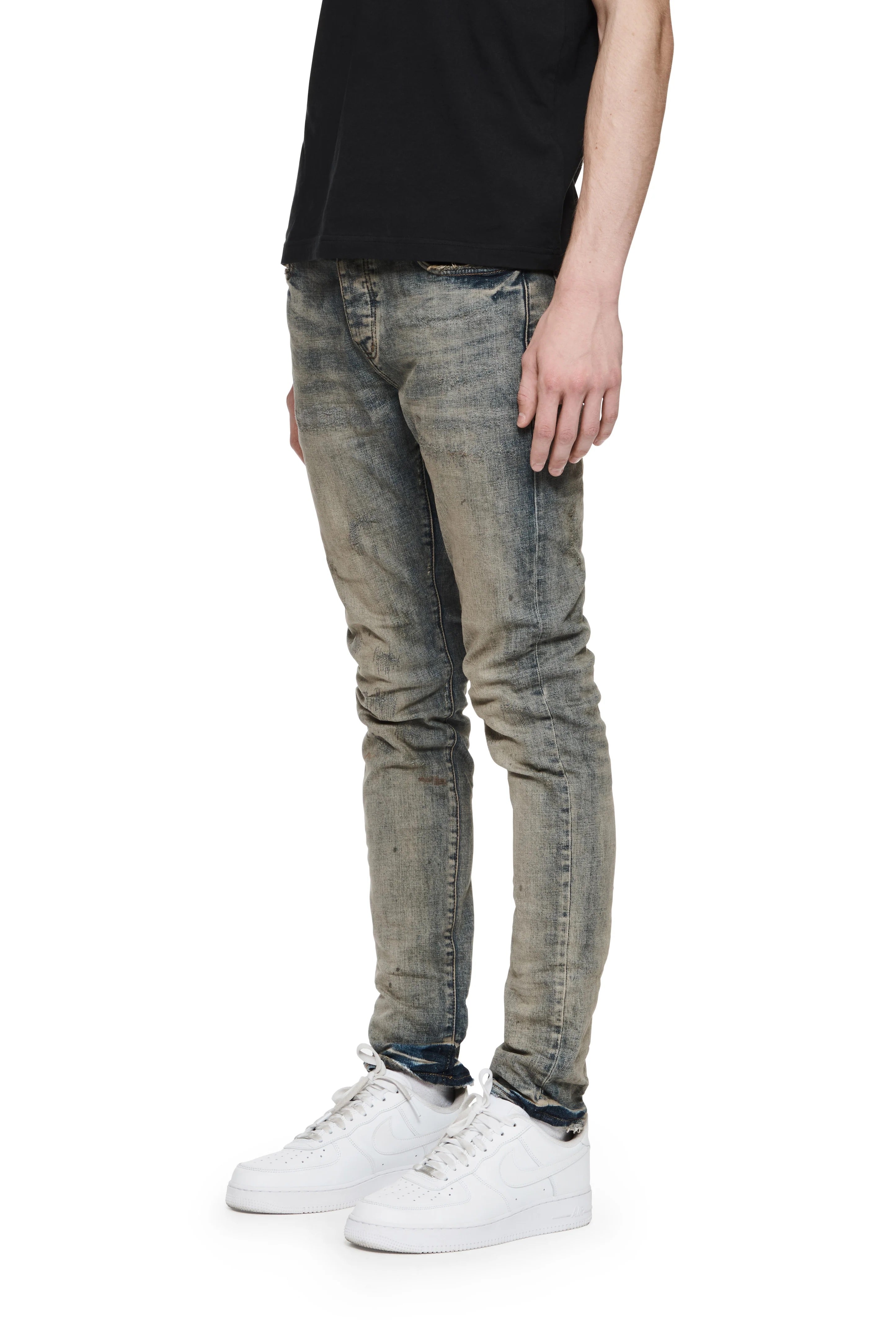 PURPLE "INDIGO OIL REPAIR" SLIM FIT JEANS