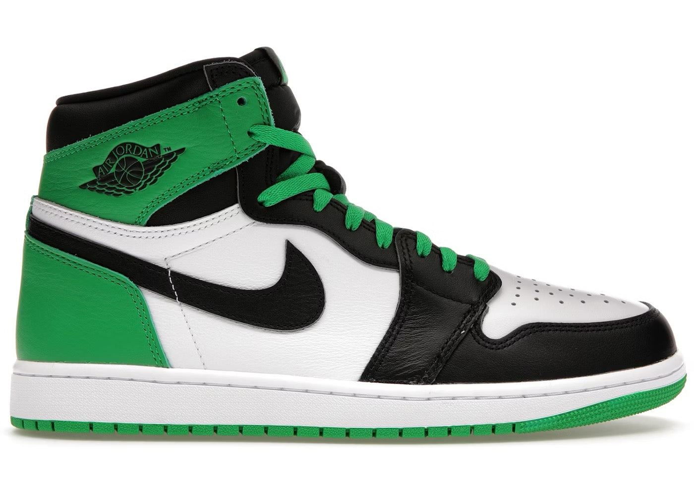 AIR JORDAN 1 RETRO HIGH OG BLACK/LUCKY GREEN-WHITE SIZE 10.5